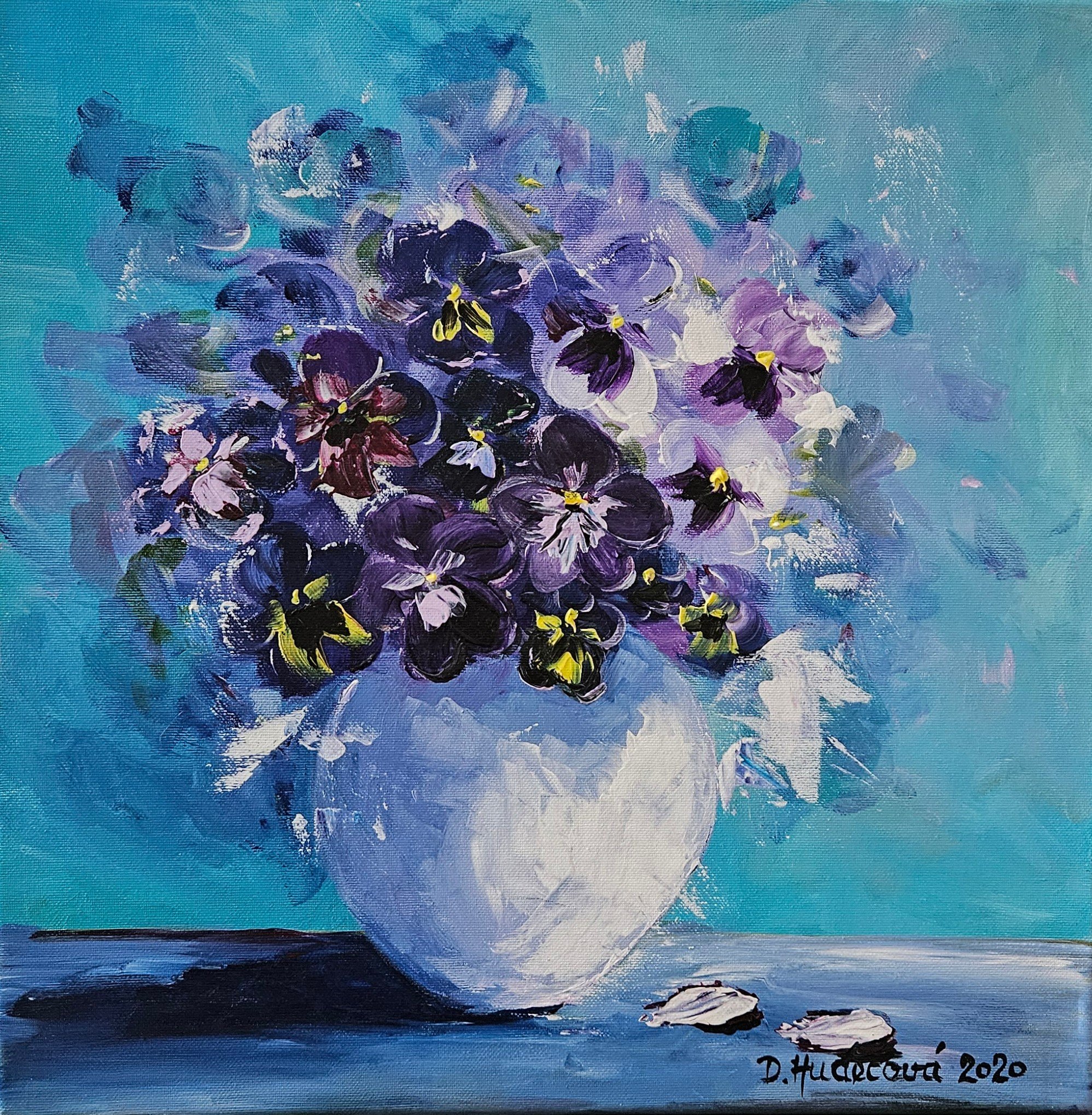 Obraz "Sirôtky v bielej váze" - 40x40cm