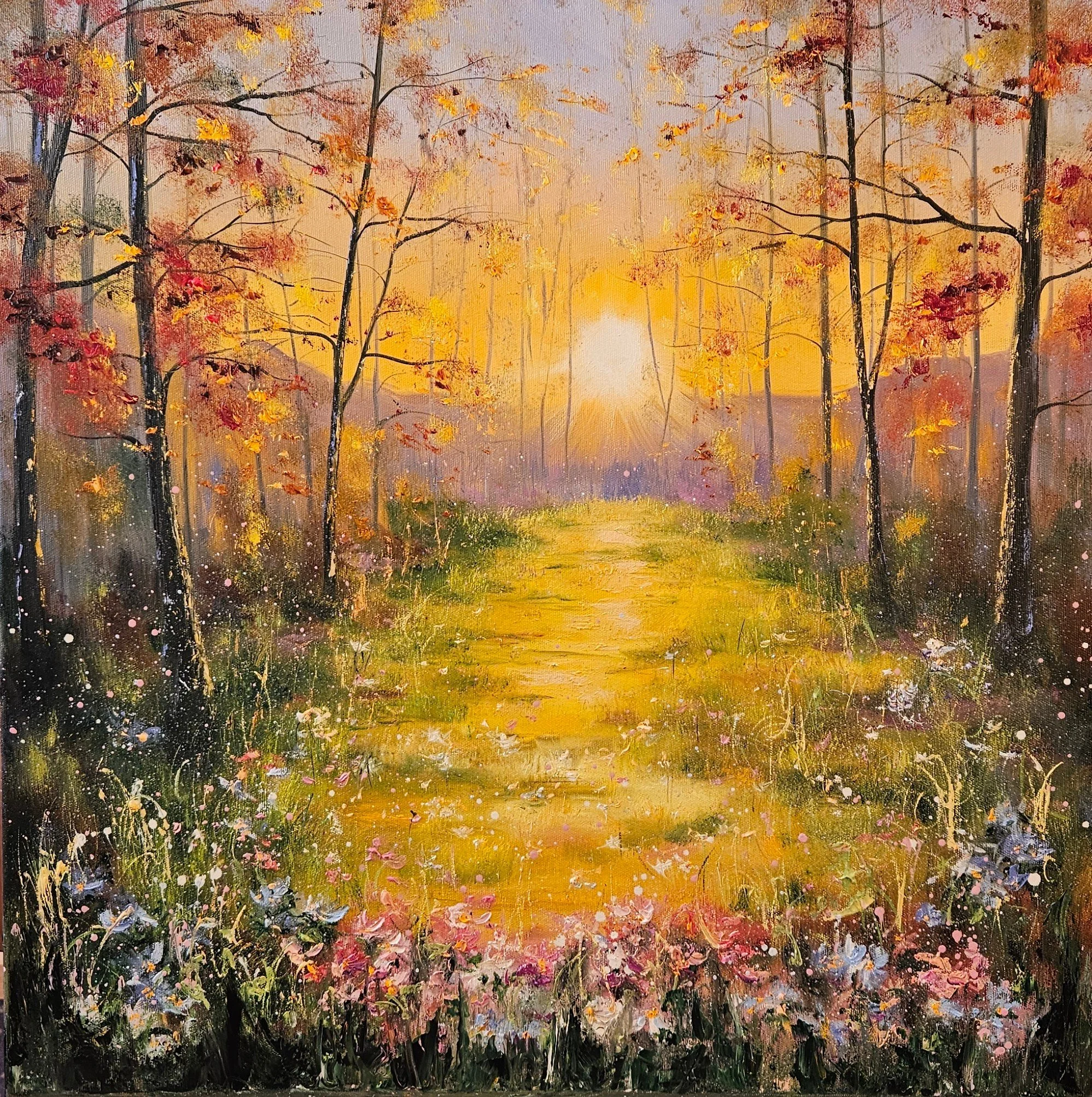 Obraz "Ráno v lese - rozmer 60x60 cm