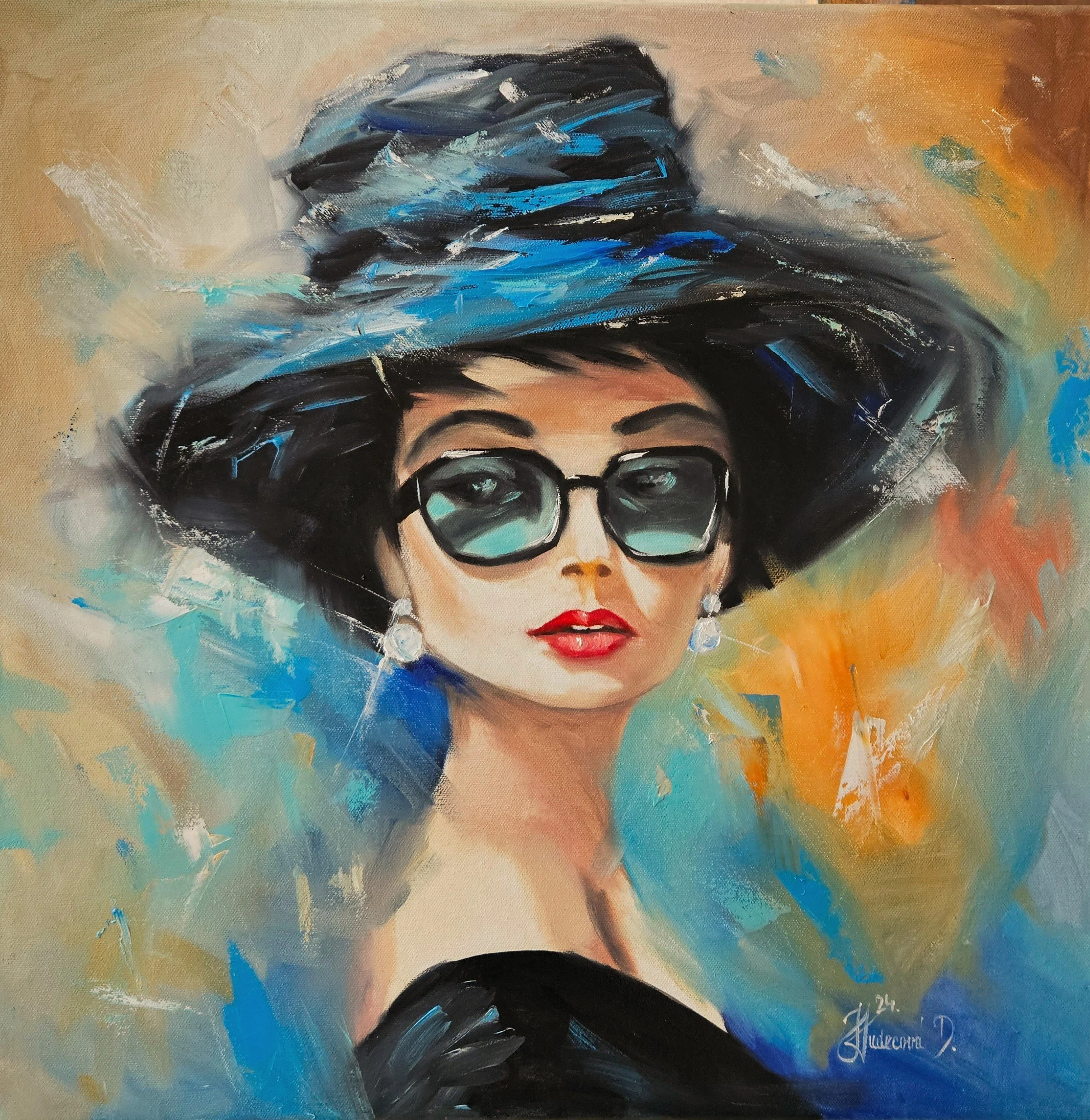 Pop-art portrait of Audrey Hepburn. 