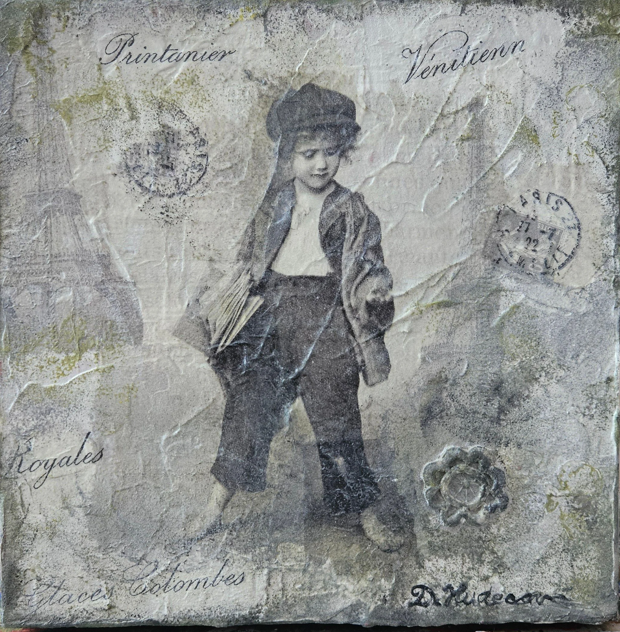 Dekupáž "Chlapec". Vintage štýl.