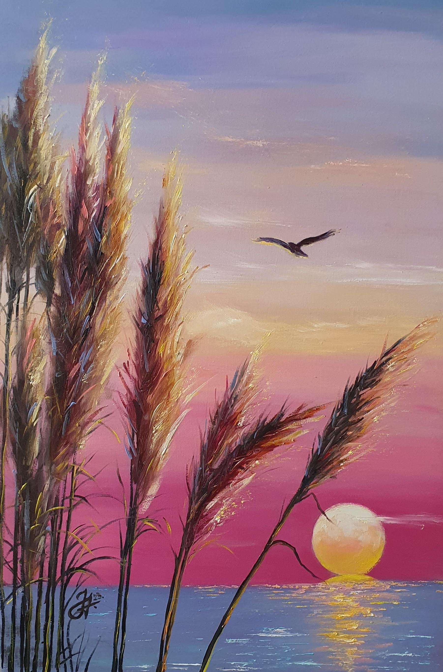 Západ slnka pri vode. Sunset.