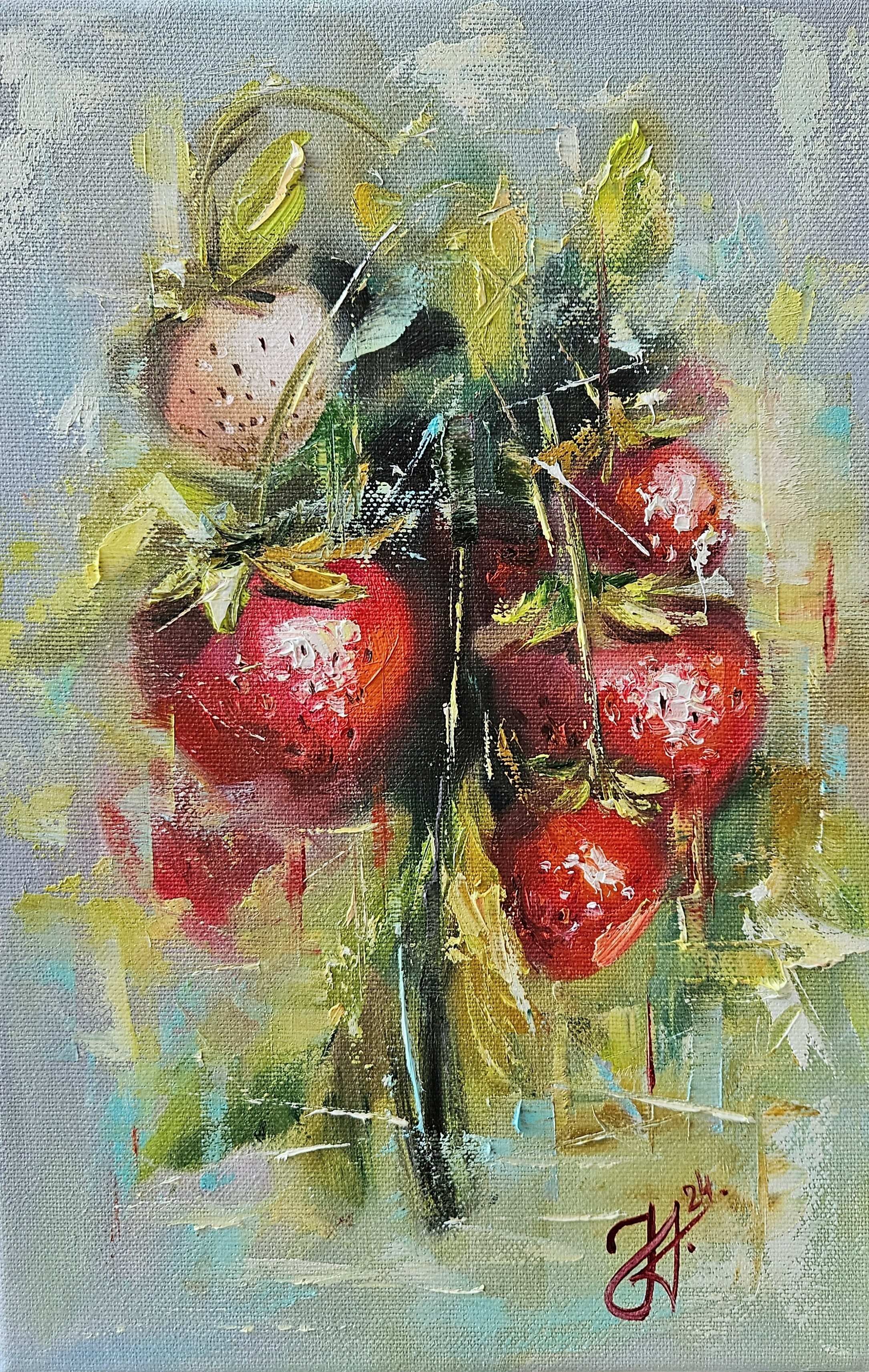 Jahody. Zátišie s ovocím.