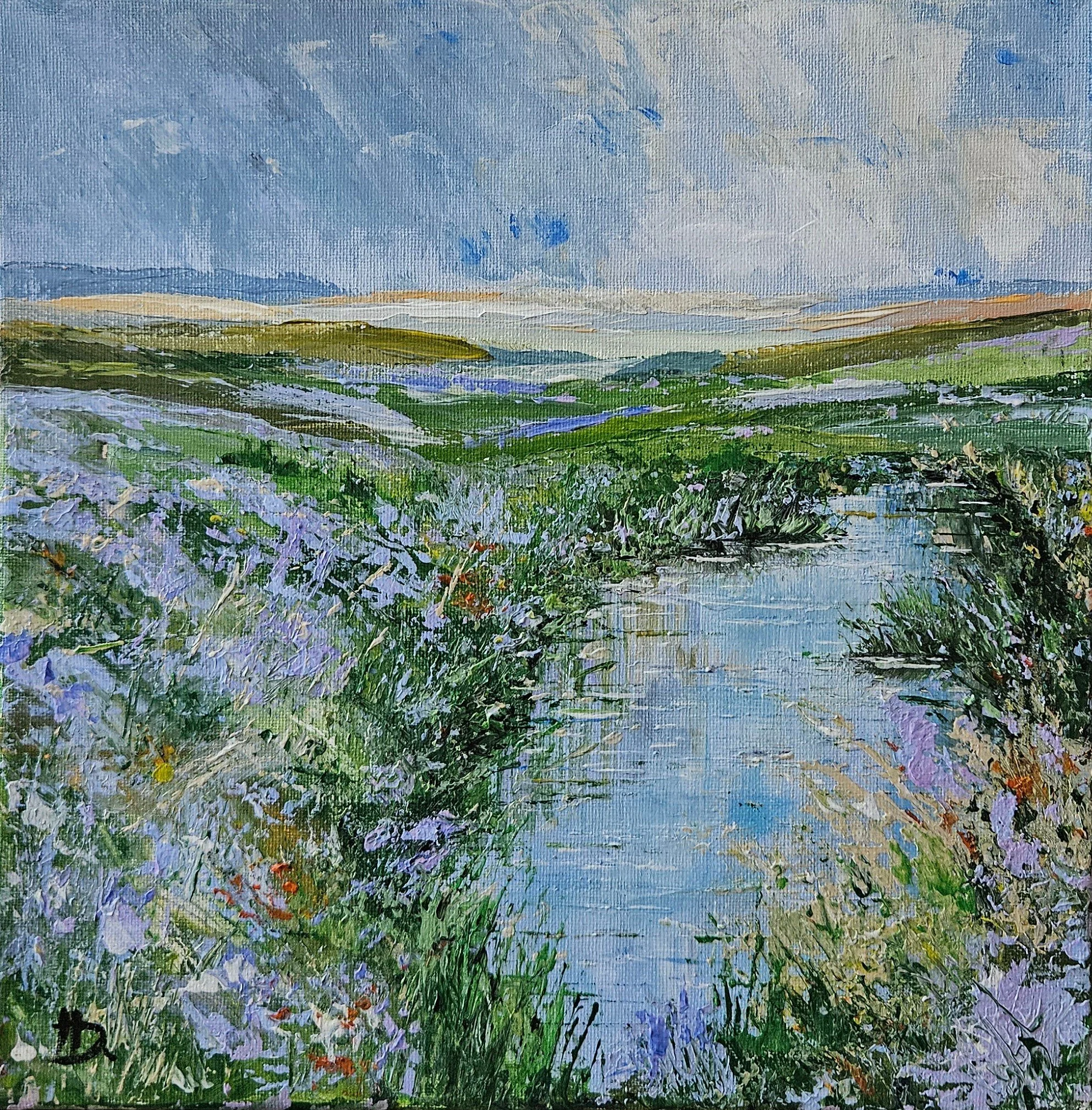 Obraz "Na lúke po búrke"- rozmer 30x30 cm