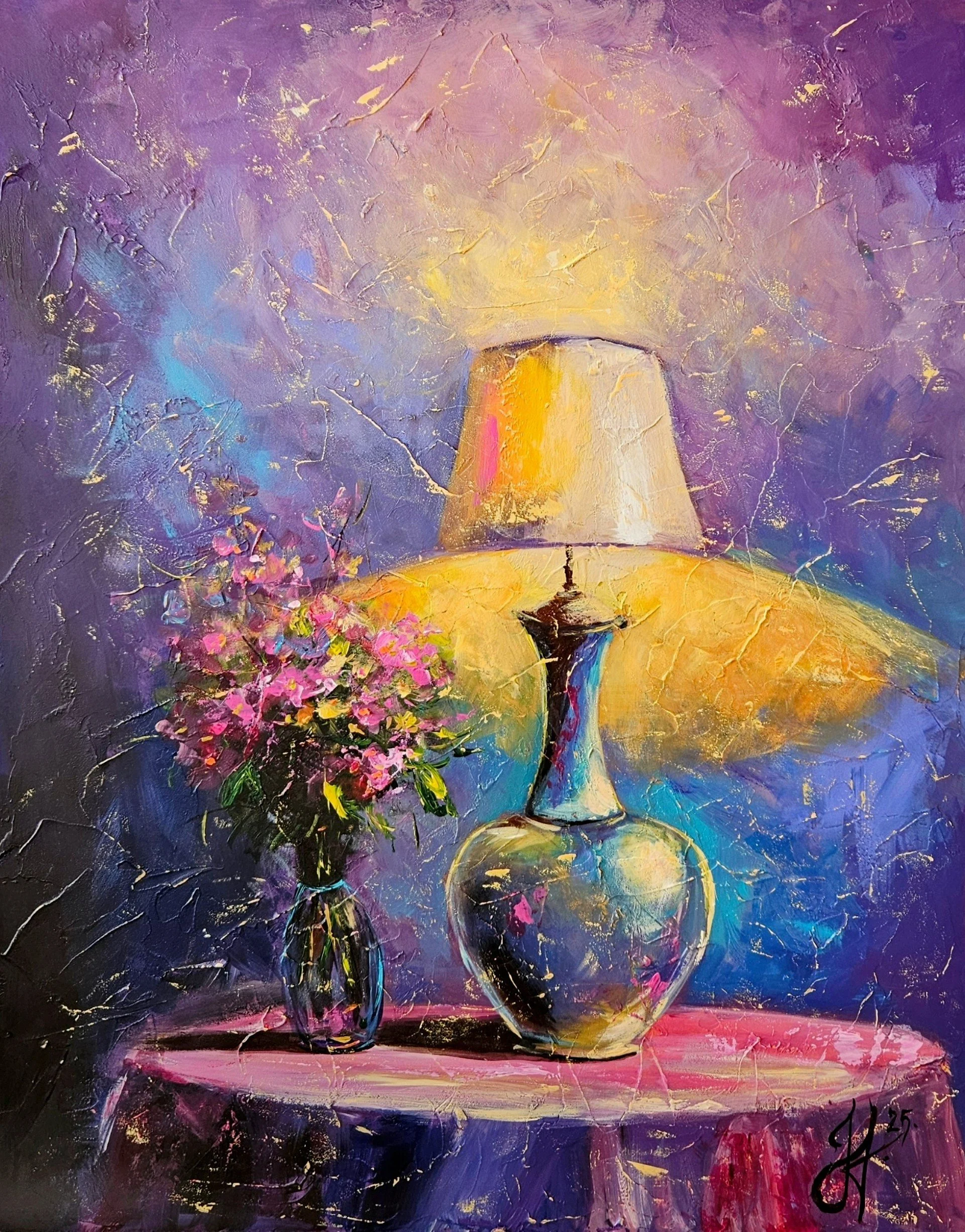 Obraz "Večer pri lampe"