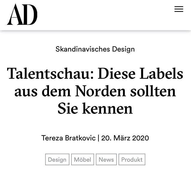 Vielen Dank, Architectural Digest 🤍 &ldquo;These are the Nordic brands you need to know&rdquo; @munkcollective featured on @ad_germany #laudercommunication #munkcollective #prmanager #architecturaldigest #nordicdesign #nordicinterior