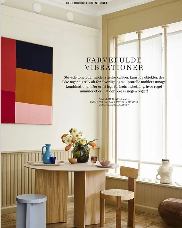 EDGE round table in Oak from @munkcollective featured in this month&rsquo;s @elledecorationdk . Photo by @schonnemann styling @mariegraunboel #laudercommunication #munkcollective #designcommunity #elledecoration
