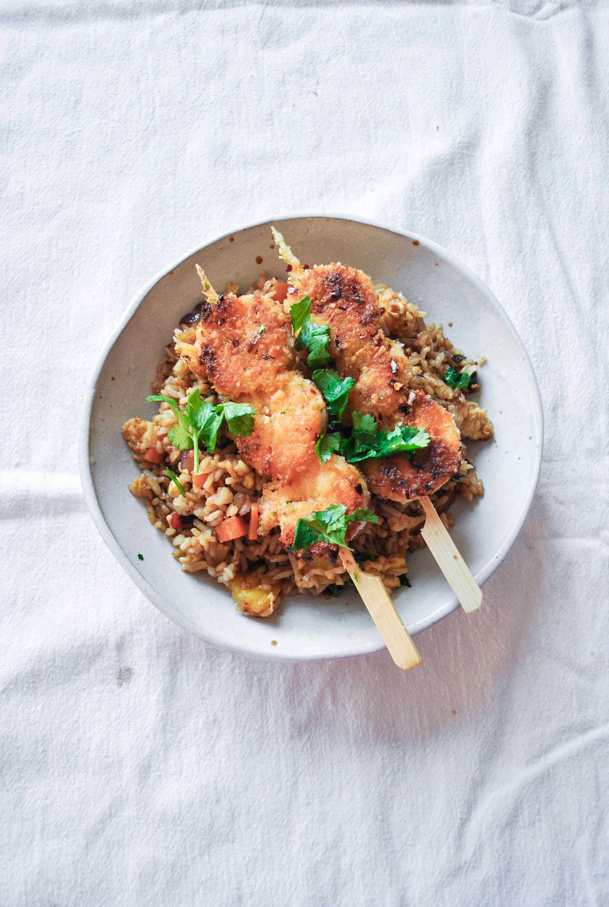 Crispy Coconut Prawns & Pineapple Fried Rice