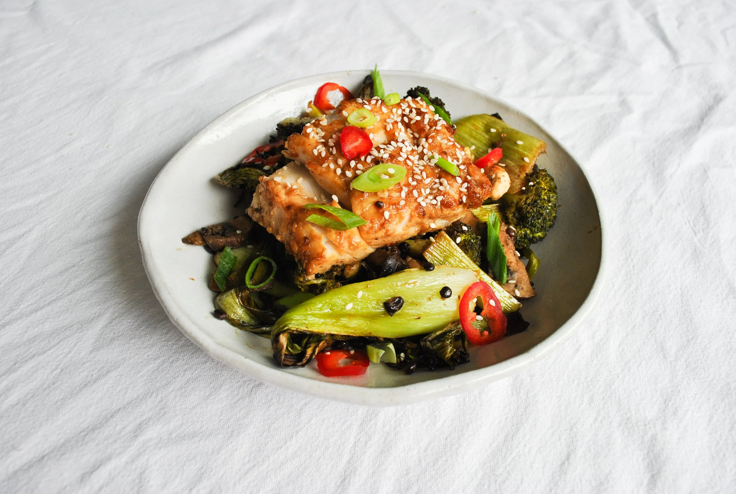 Miso Cod Traybake