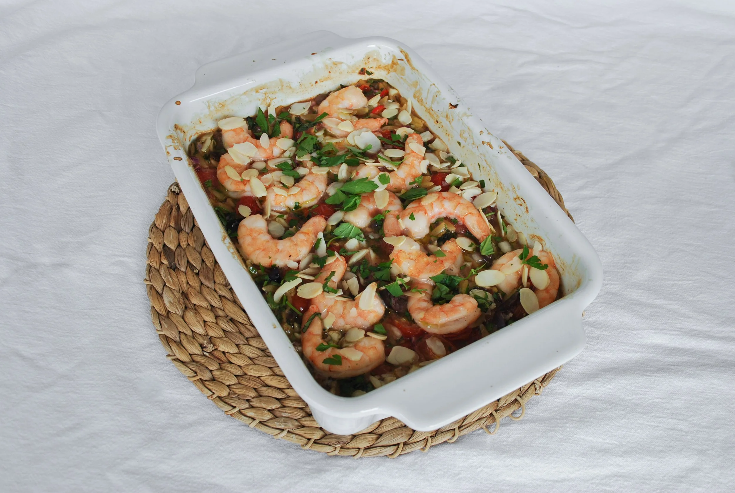 Prawn Orzo Traybake