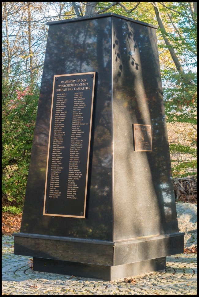 Lasdon Korean War Memorial. Right face devoted to Lt.Koelsch