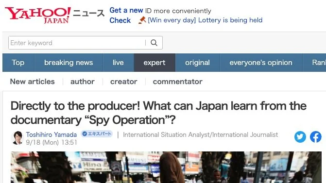 YAHOO: Directly to the producer! What can Japan learn from BIG Media’s documentary 'SPY OPS'?