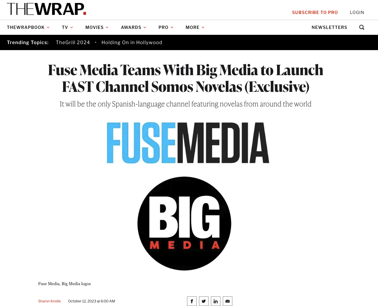 Fuse Media Teams With Big Media to Launch FAST Channel Somos Novelas (Exclusive)