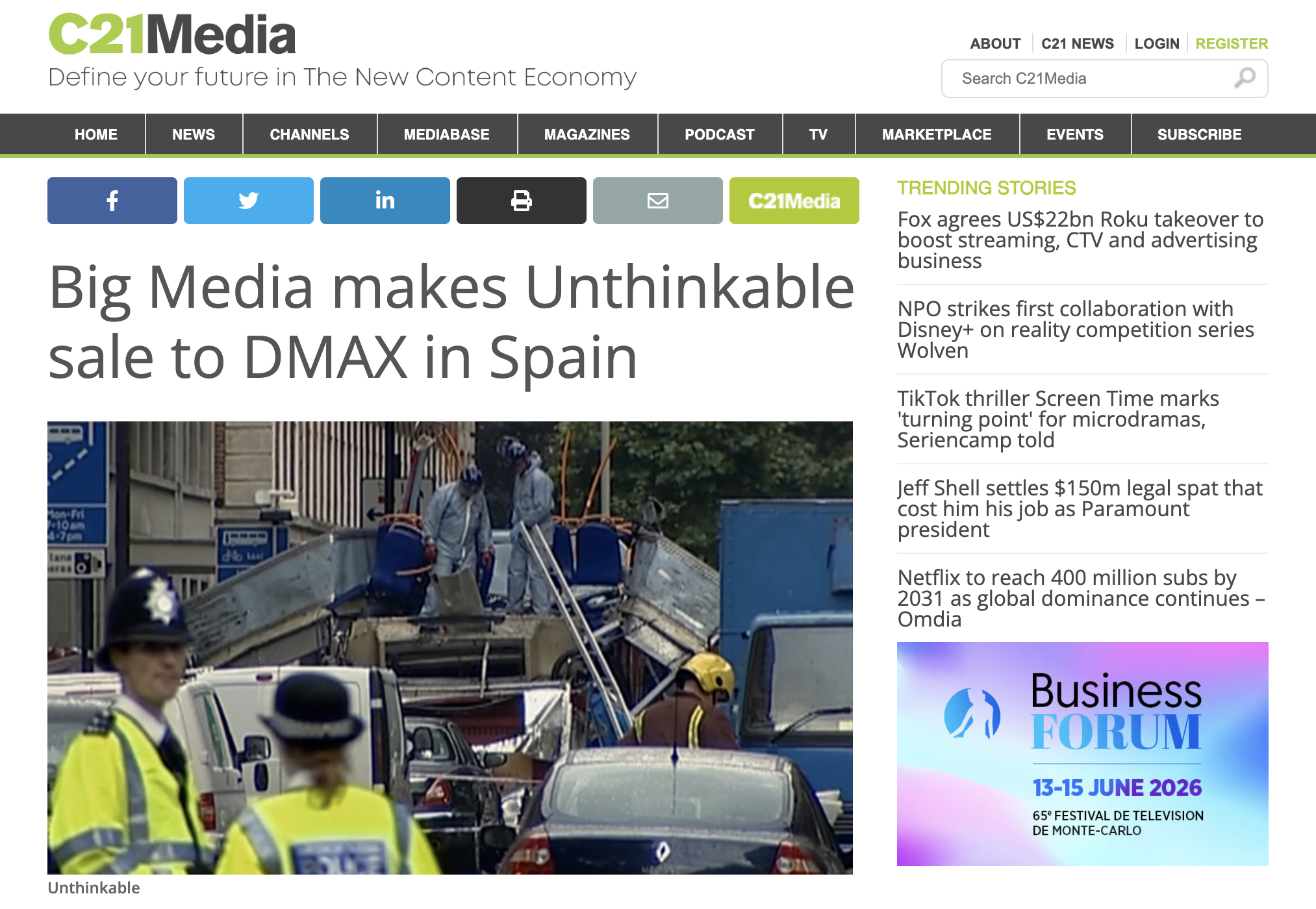 C21: BIG Media makes Unthinkable sale to DMAX in Spain