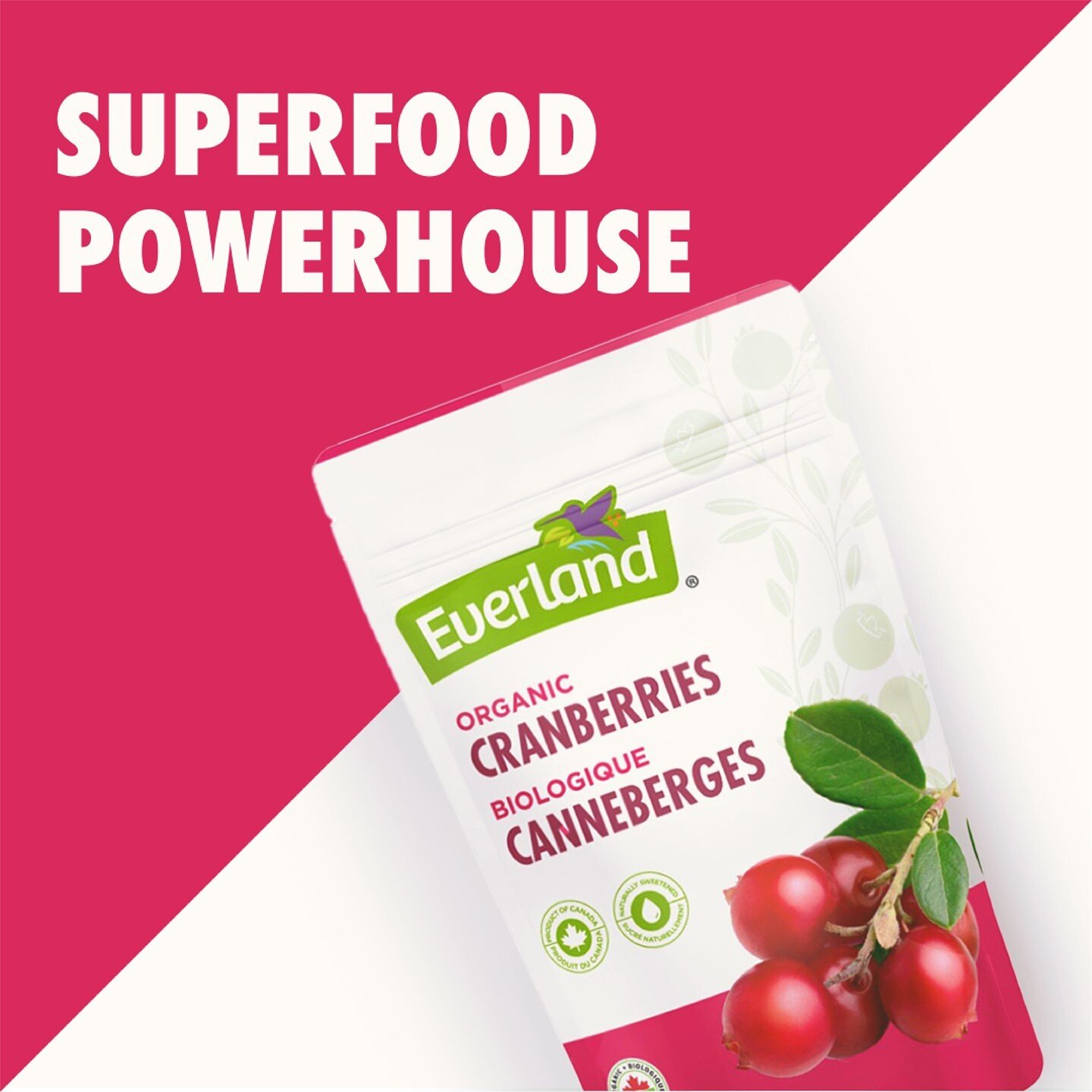 Believe it or not, these tiny little red berries are high in fibre and good for digestion. Cranberries are also said to boost your immune system due to high vitamin C content. ⁠
⁠
Our Cranberries are naturally sweet, organic and a product of Canada. 