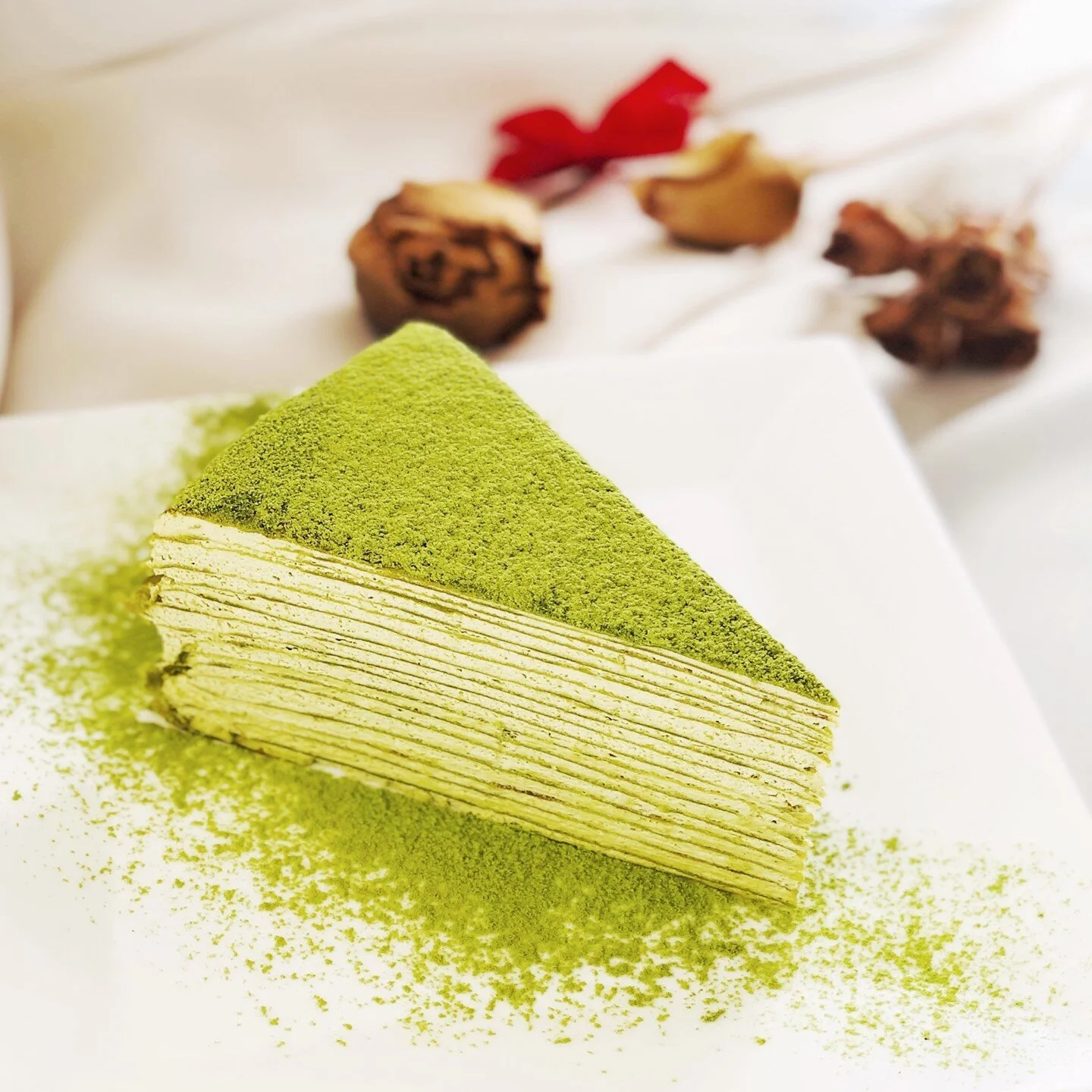 Tea-rific Thursday calls for a slice (or more!) of our signature Green Tea Mille⁠
Crepes Cake! Calling the green tea lover, tag a friend to share this joy with! ⁠
⁠
Also, TODAY is our 9th store, Princeton, New Jersey's Grand Opening. This slice of cr