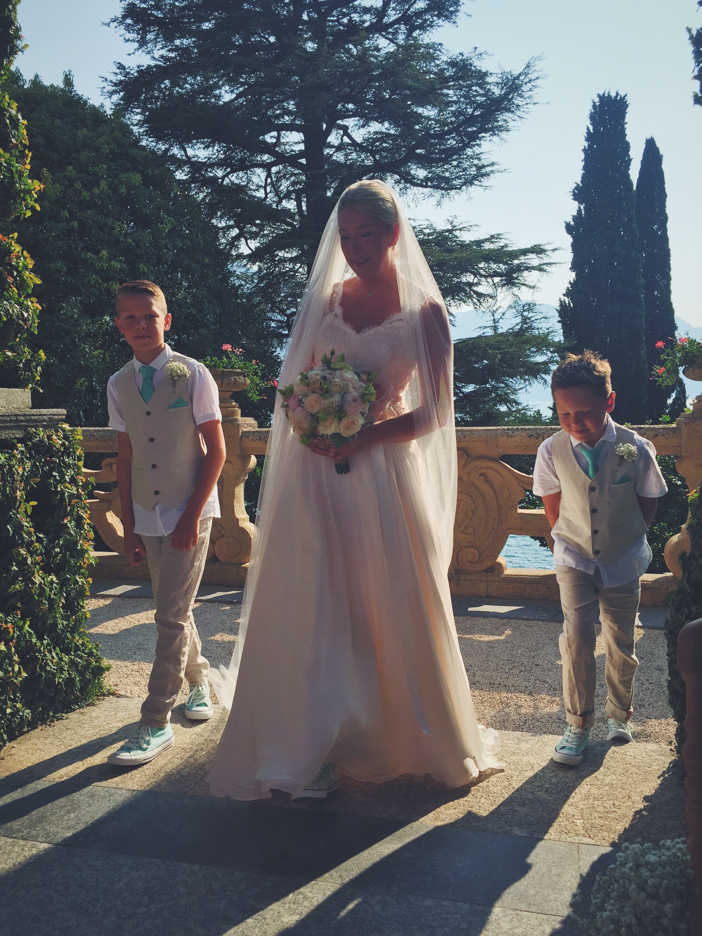 With her boys