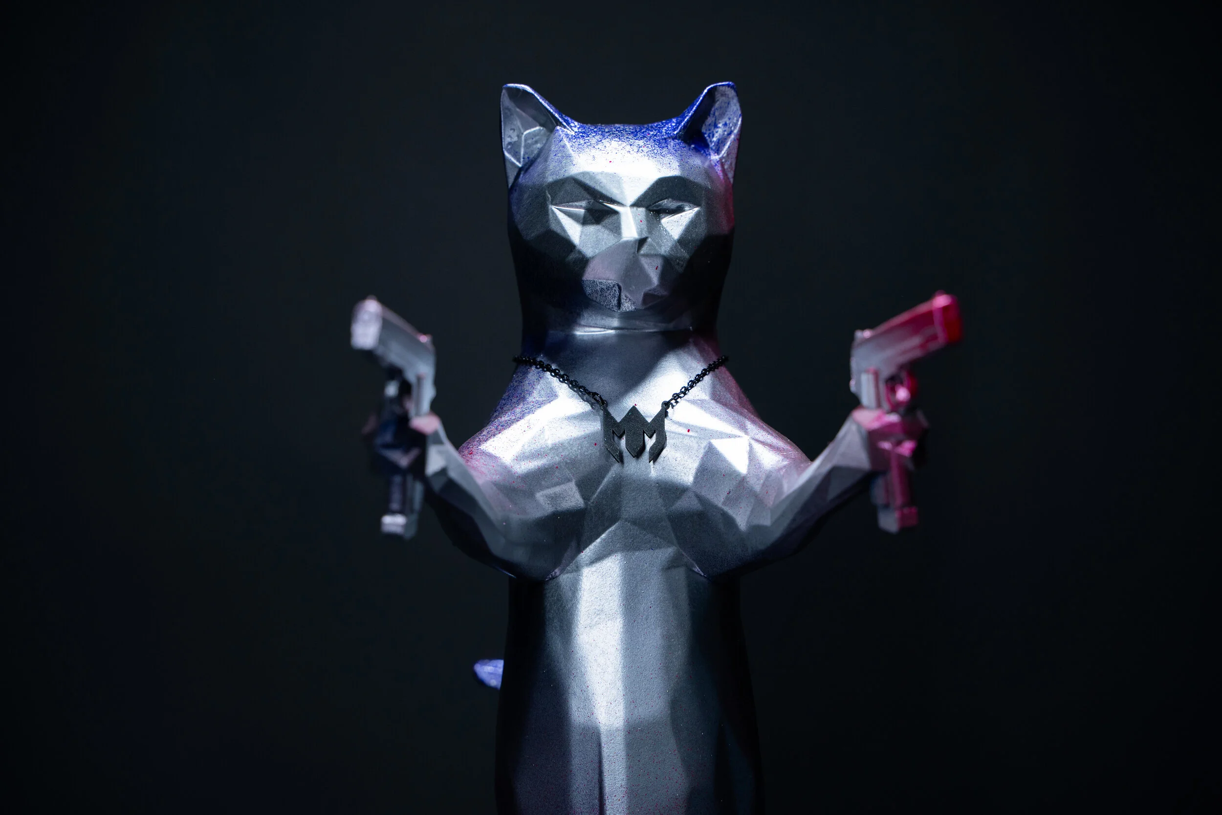 INDIGO REBEL - cat sculpture
