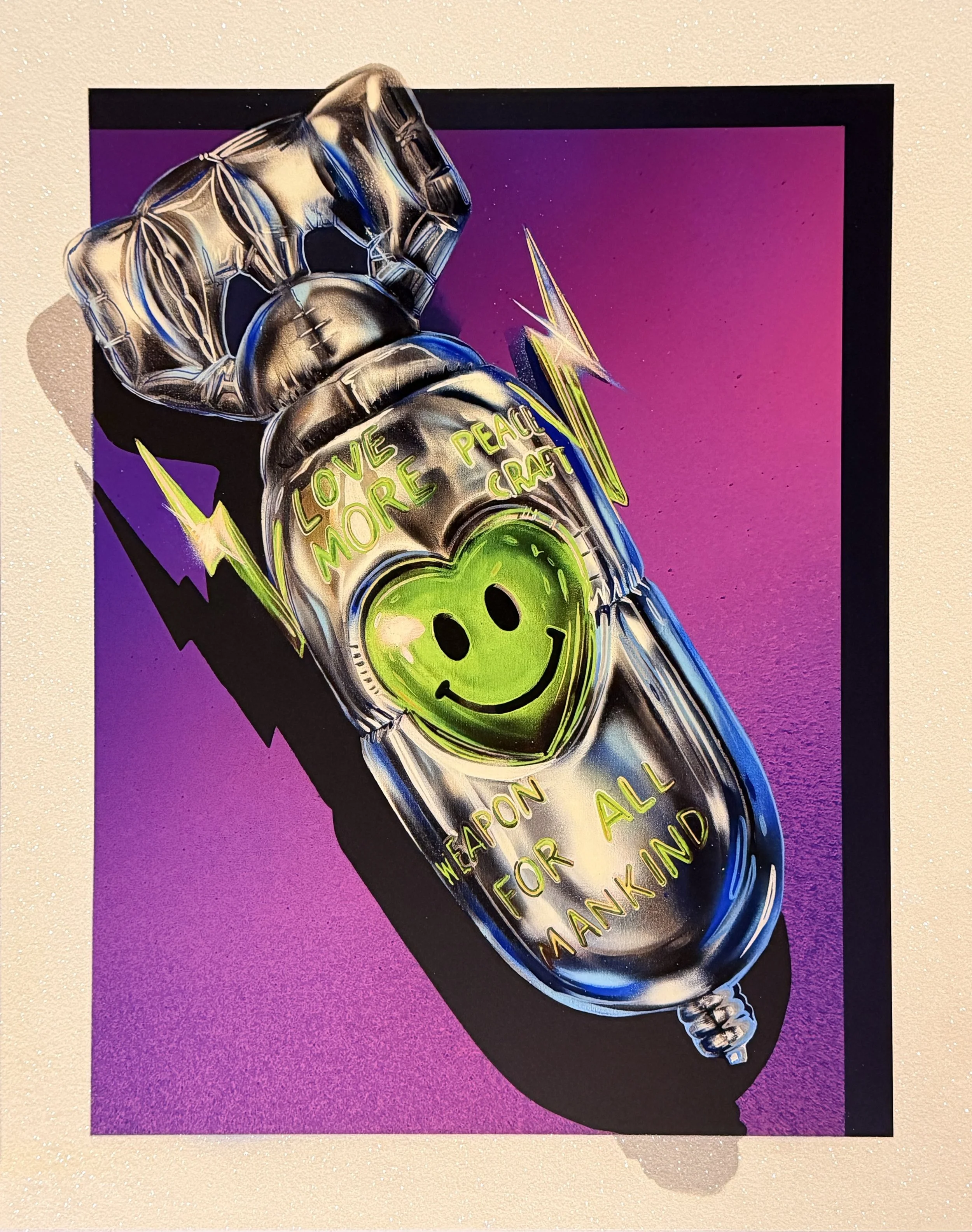LOVE BALLOON ALUMINIUM - LIME/PURPLE