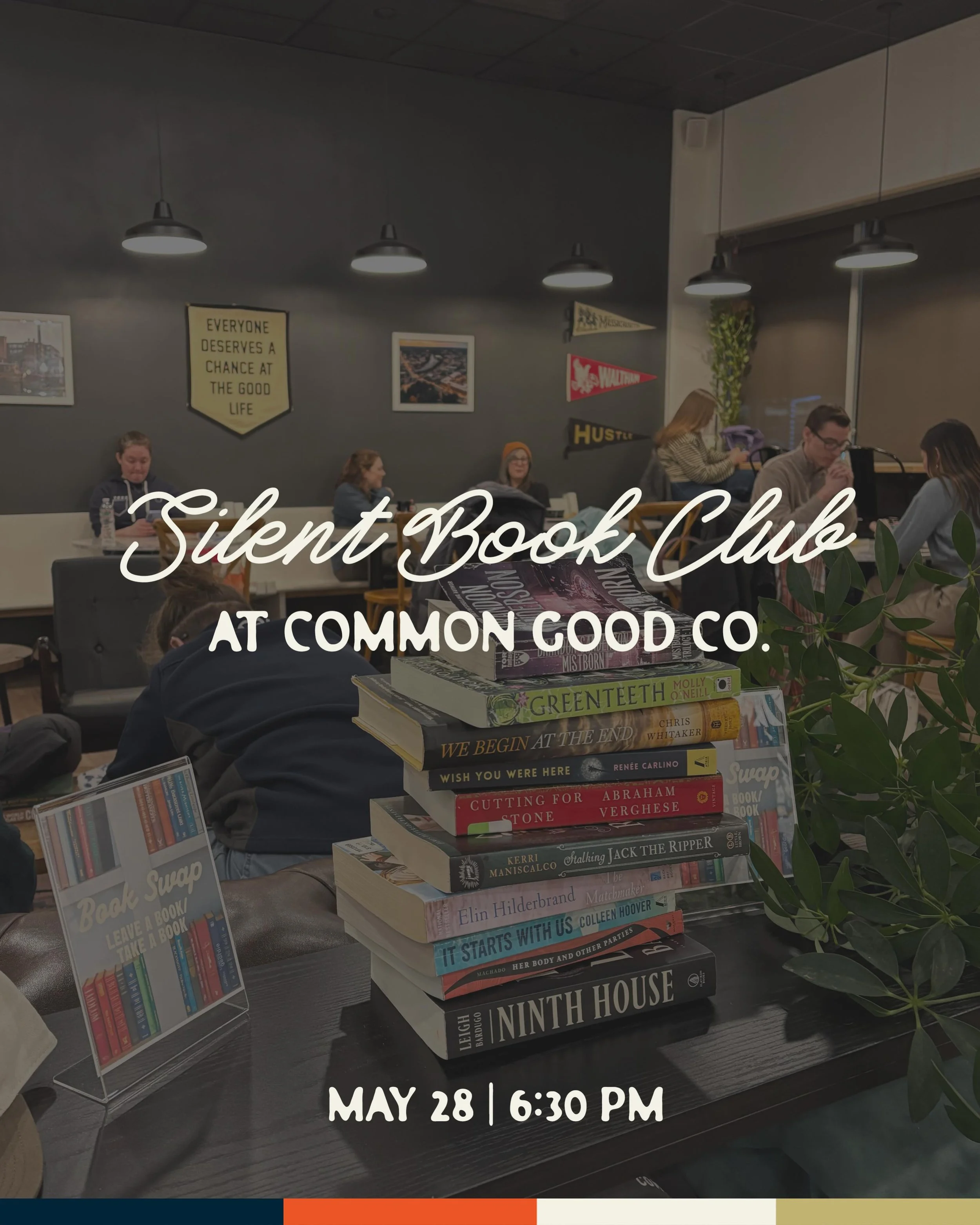 This Thursday! This month is BYOM - Bring Your Own Mug!

We&rsquo;ve started a Silent Book Club Chapter in the coffee shop after hours on the last Thursday of each month from 6:30-8:30 PM. What is it and how does it work?

📚Everyone brings whatever 