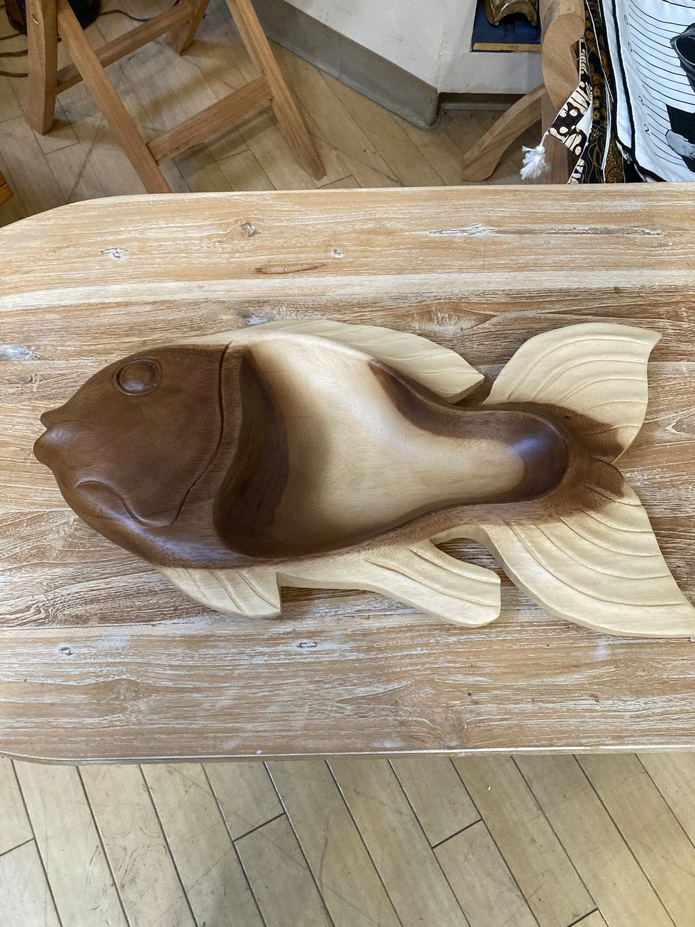 Monkeypod Wood Carving Fish Tray — Harbor Teak