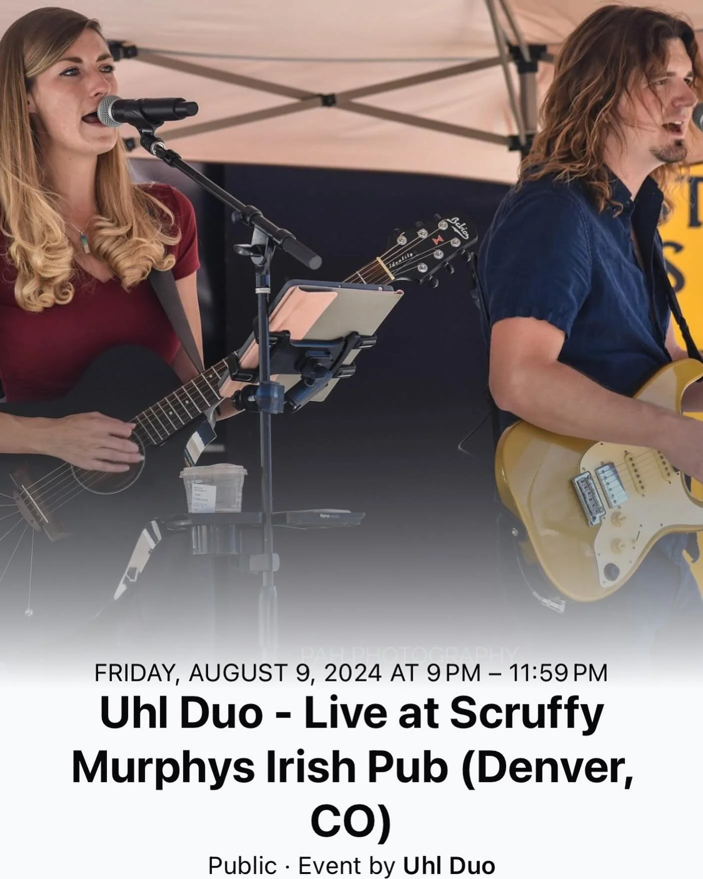 Uhl Duo performing LIVE at Scruffy Murphy&rsquo;s Irish Pub (downtown Denver at 20th and Larimer St) on Friday, August 9th from 9pm-midnight. FREE show!

#livemusic #coverband #uhlduo ##denver #colorado #whattodo #music