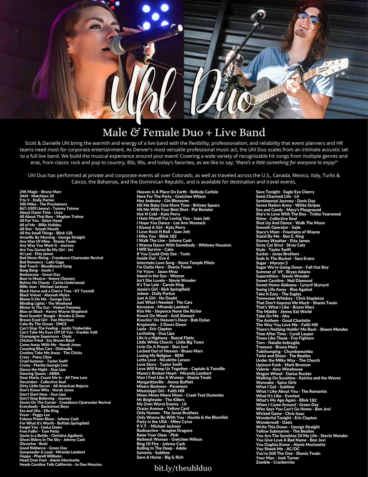 Corporate Event live music songlist