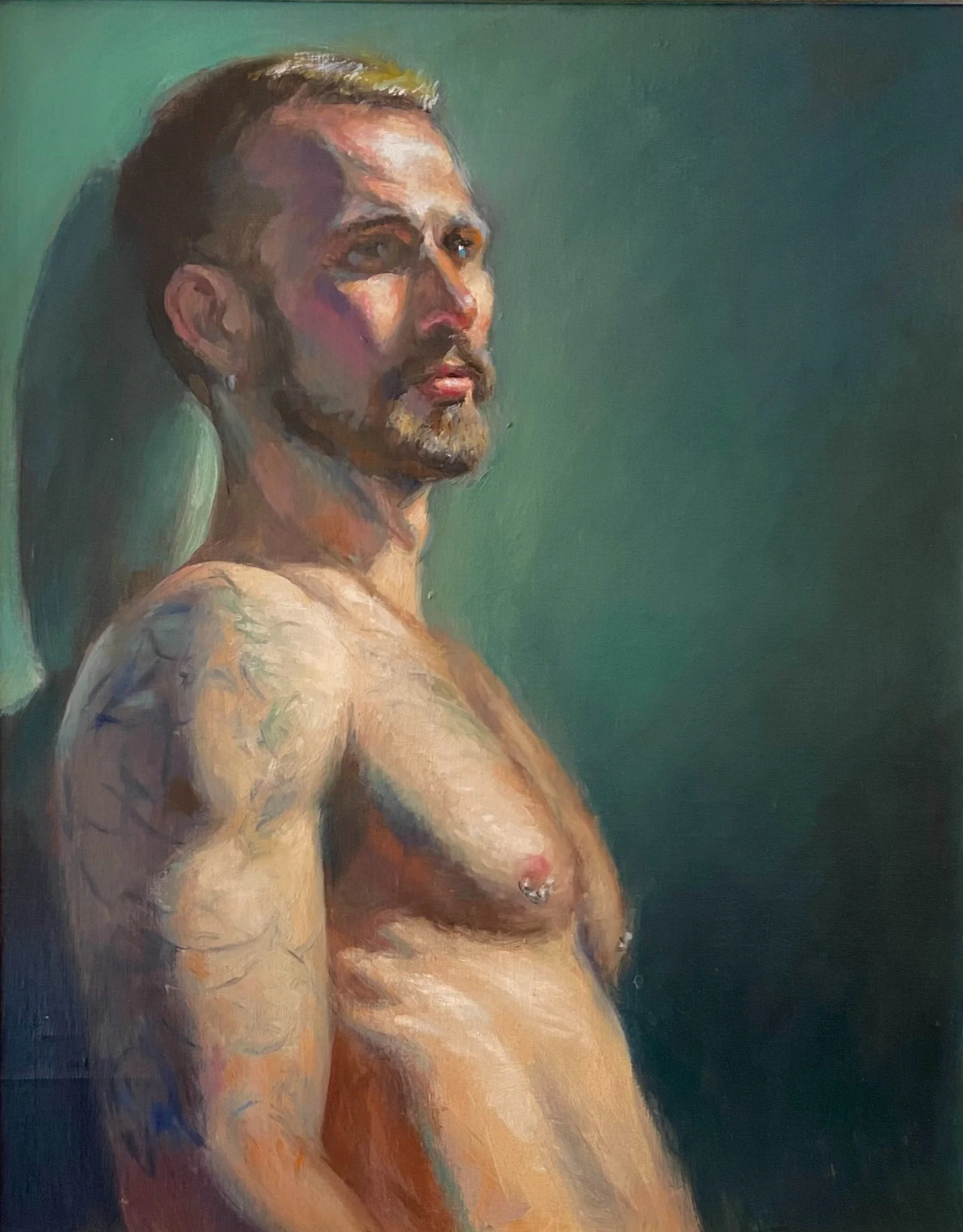 CHRIS - OPENING NIGHT   
 Medium: Oil on Linen  
Size: 19 in x 15 in (48 cm x 38 cm)