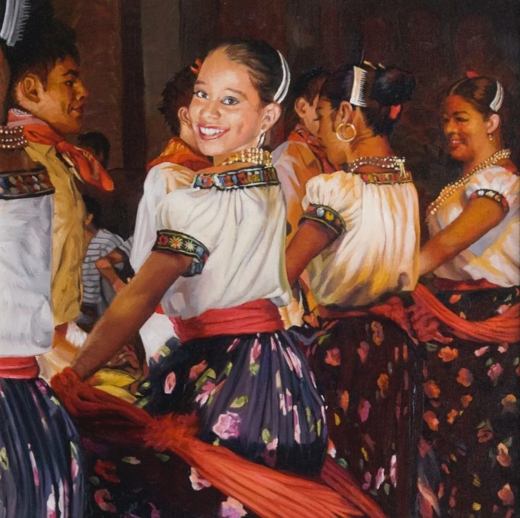 DANCING IN THE FOOTLIGHTS   
 Medium: Oil on Canvas  
Size: 19.5 in x 19.5 in (50 cm x 50 cm)
