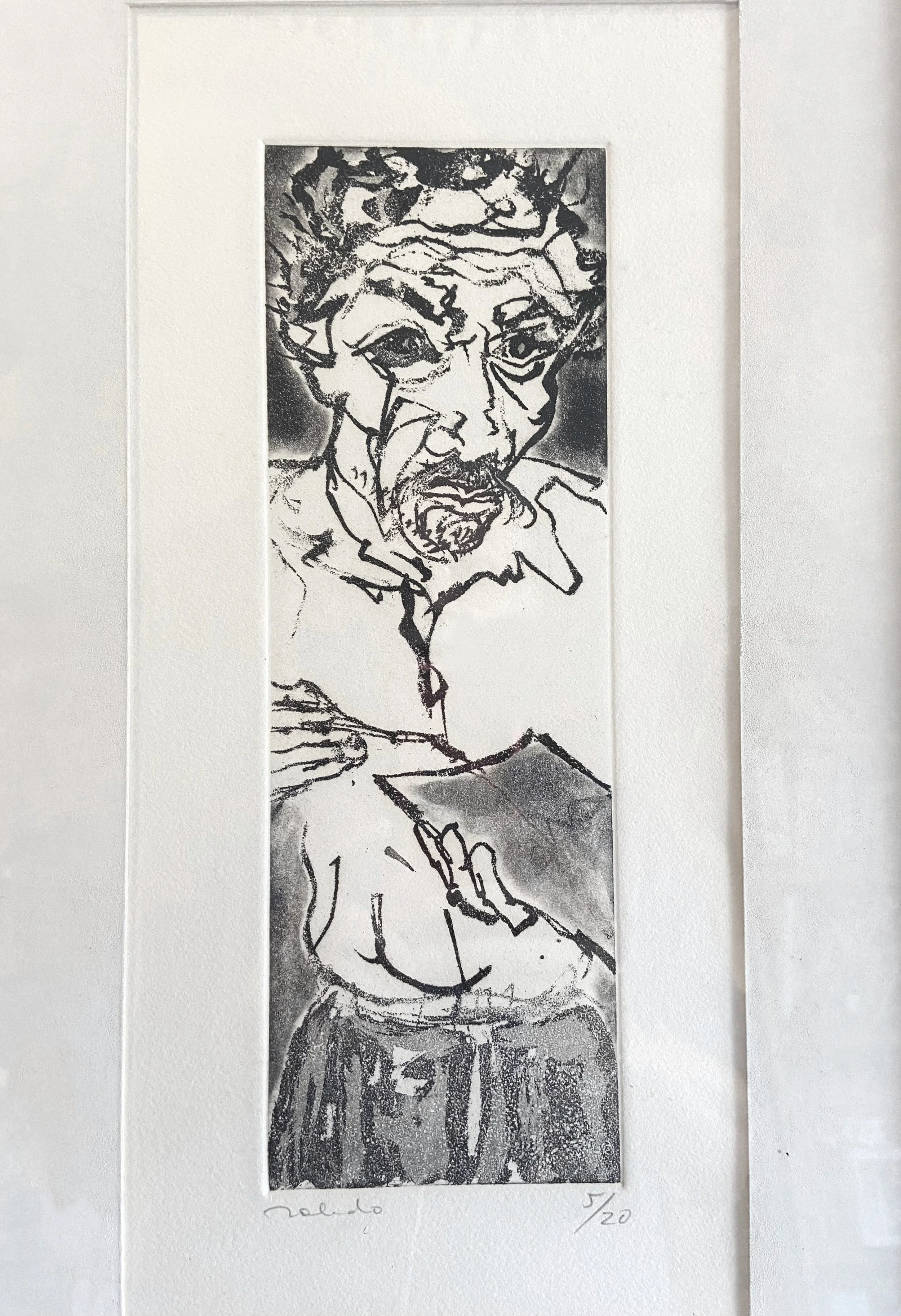 AUTORETRATO (SELF-PORTRAIT)    
 Medium: Etching on Paper  
5/20 edition 
Size: 15.75 in x 6 in (40 cm x 15 cm)