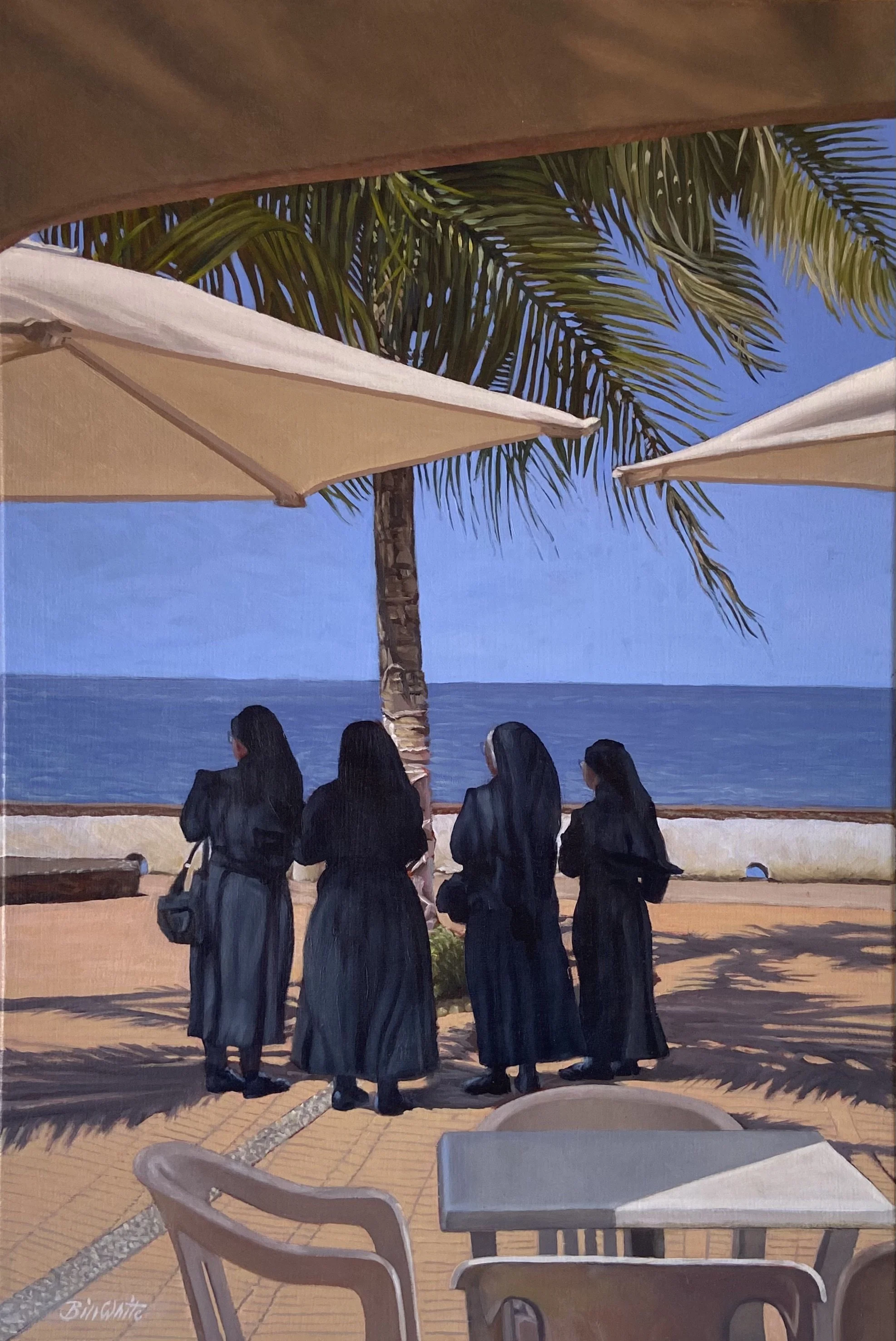 NUNS, MALECON, ROBERTOS
   
 Medium: Oil on Canvas  
Size: 24 in x 16 in (60 cm x 40 cm)