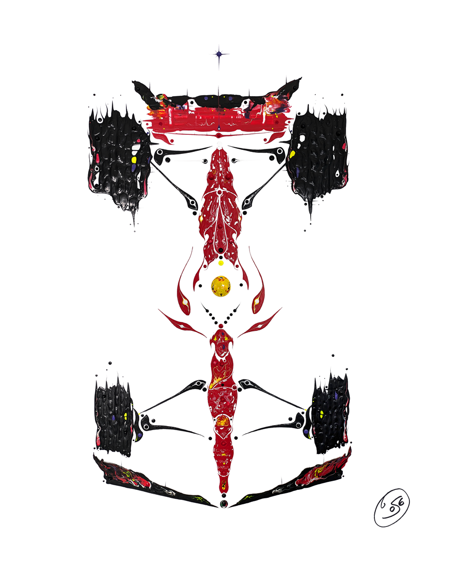 Visions of Ferrari....Sir Lewis Hamilton Print [Private Listing]