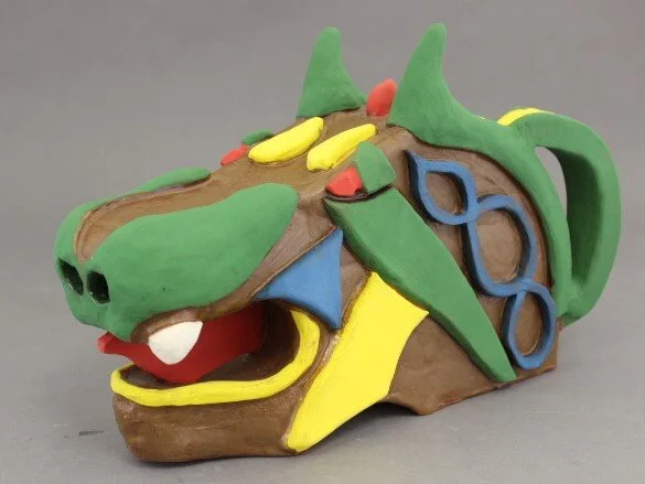 Dragon Figure-Head Teapot 
Earthenware 
Spring 2017