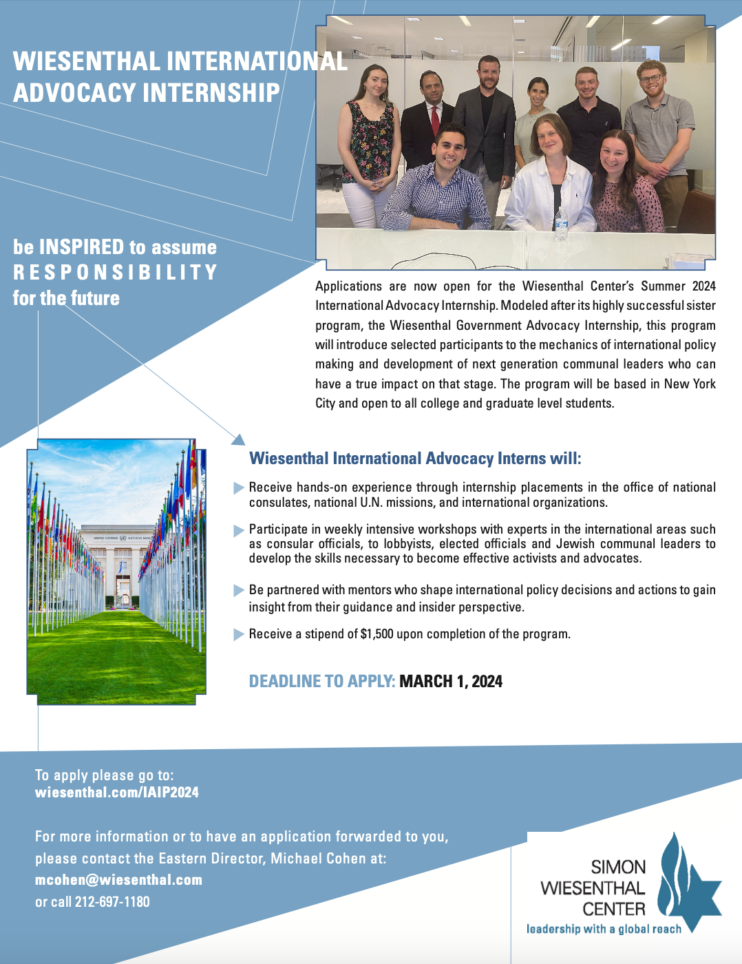 Wiesenthal International Advocacy Internship 