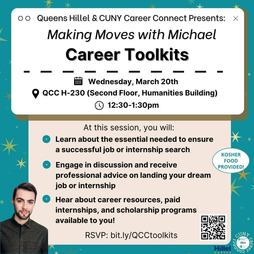 🚨QCC STUDENTS!🚨 ⁠
RSVP for Making Moves with Michael: Career Toolkits Edition. Lunch will be provided.⁠
Comment toolkit to receive the sign-up link!