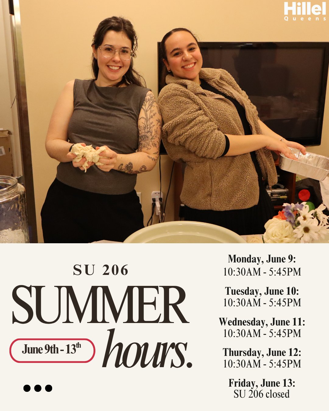 Stop by SU 206 Monday through Thursday between 10:30AM - 5:45PM. Say hi, get some work done, just chill out, or maybe get a sweet treat 🤫