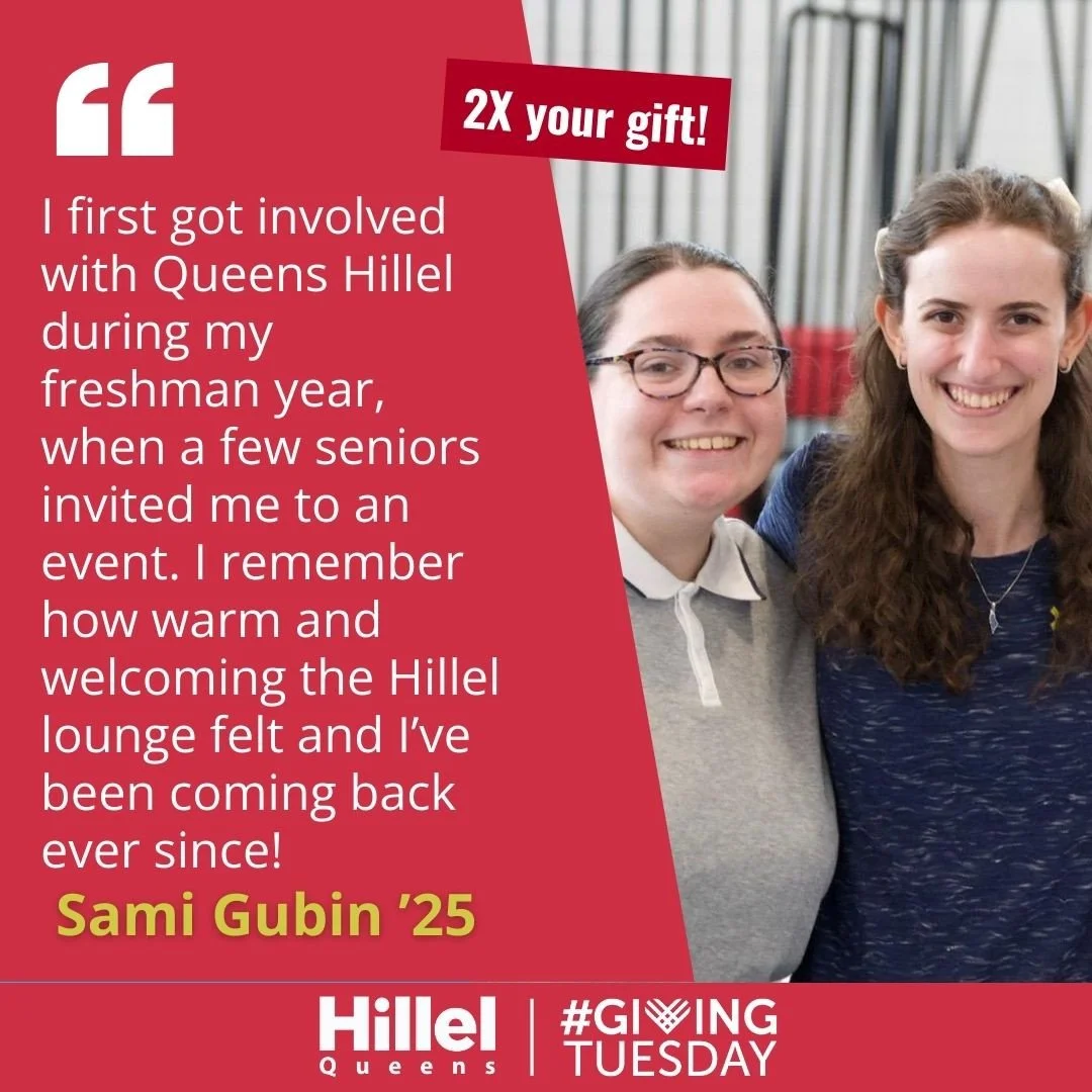 Meet one of the many students whose Queens Hillel experience is made possible by supporters like you! From finding community to growing as a leader, Sami reminds us why our work matters. ⁠
⁠
And today only, your support goes even further. Every gift 