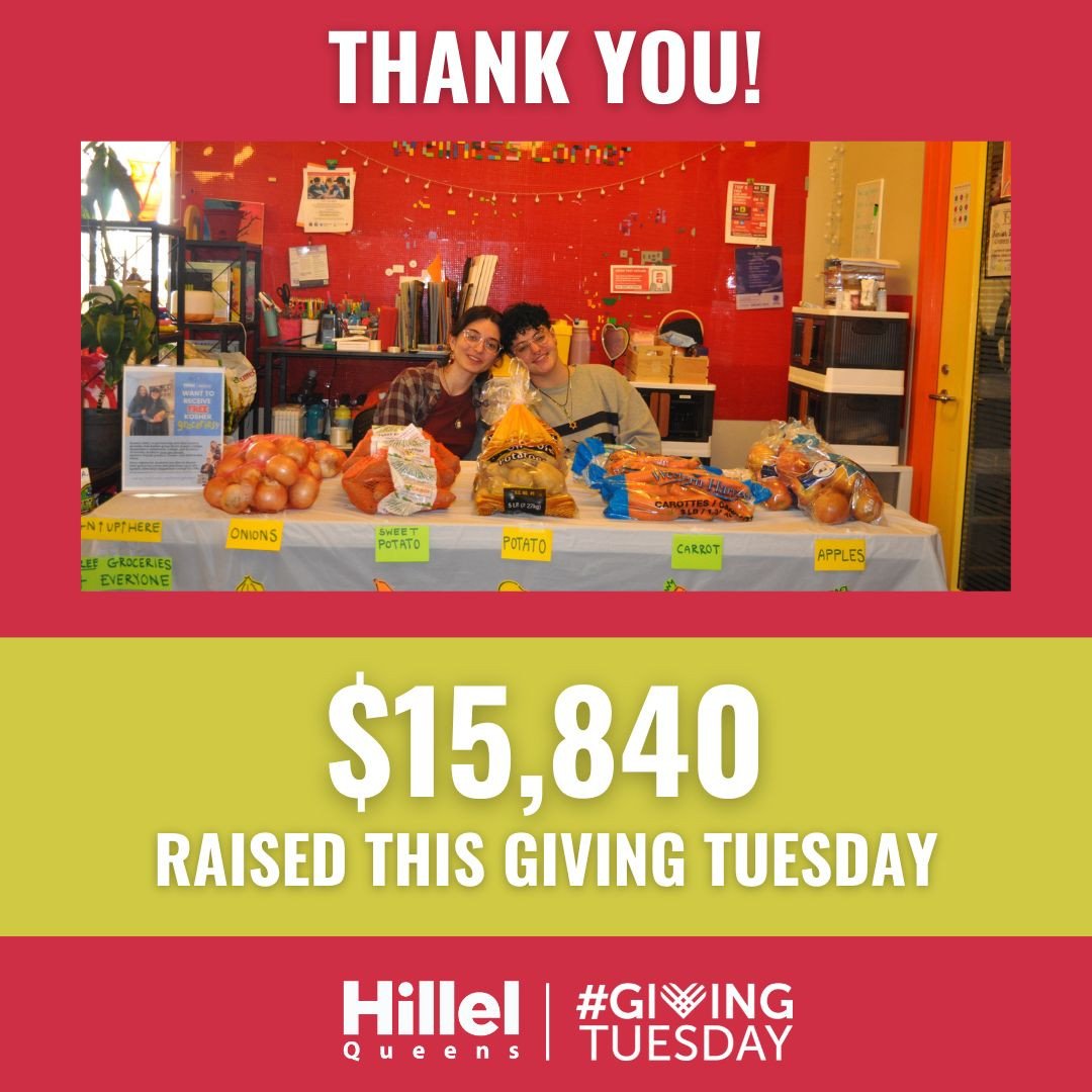 Because of your generosity, Queens Hillel is entering the year with more strength, connection, and possibility than ever before. Your Giving Tuesday support helps our students thrive every single day. ⁠
⁠
We&rsquo;re so grateful for this community an