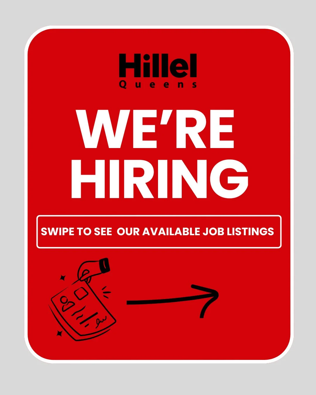 Queens Hillel is hiring! Swipe to explore our current job openings and see how you can be part of building a vibrant Jewish community on campus.⁠
⁠
Interested? Click the link in our bio to learn more and apply.