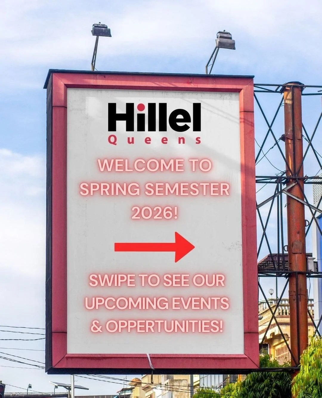 Spring Semester is HERE 🌸⁠
Queens Hillel is back with events, food, connection, and opportunities you don&rsquo;t want to miss 👀✨⁠
⁠
From mocktail hangs 🤠🍹 to cultural celebrations 🌳, career support 💼, wellness resources 🎒, and cozy coffee con