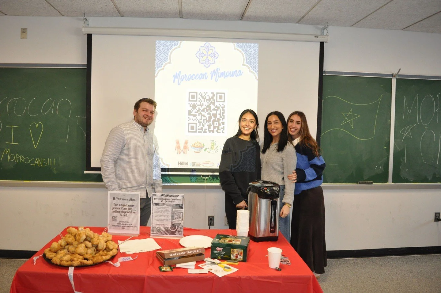 Introducing the Moroccan Club 🇲🇦✨They kicked things off with an incredible first event&mdash;an early Mimouna celebration filled with delicious s'fing (Moroccan donuts), beautiful henna art , traditional Moroccan music , and meaningful learning. Su