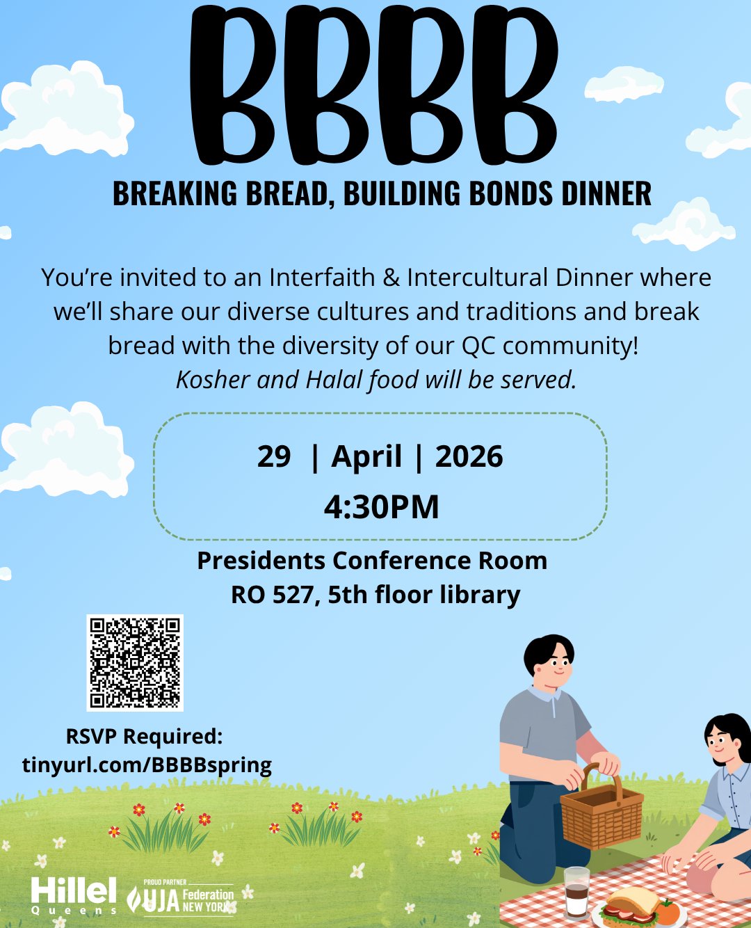 😃Join us for an Interfaith &amp; Intercultural Dinner 🍽️, a wonderful opportunity to celebrate our diverse cultures and traditions while enjoying a meal together within the rich tapestry of our QC community! We will provide both Kosher and Halal op