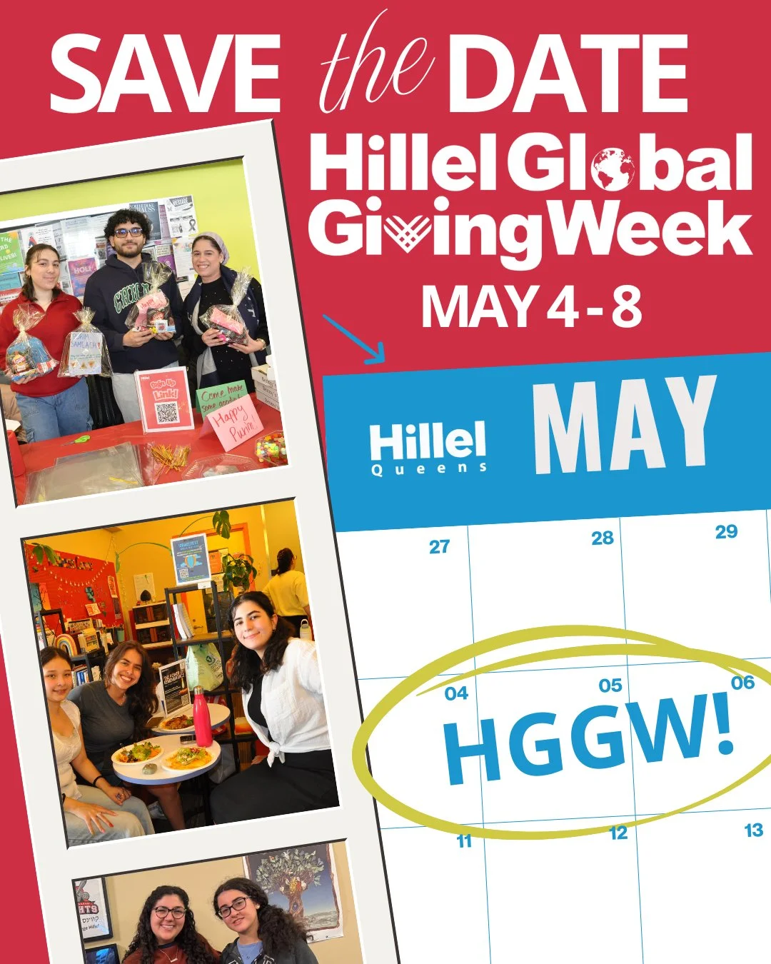 Hillel Global Giving Week is NEXT week! 👀⁠
Join us as we raise critical funds to support Jewish students at Queens Hillel. And the best part? Every dollar will be MATCHED! ⁠
⁠
Let&rsquo;s kick this campaign off strong! Donate here: give.hillel.org/q