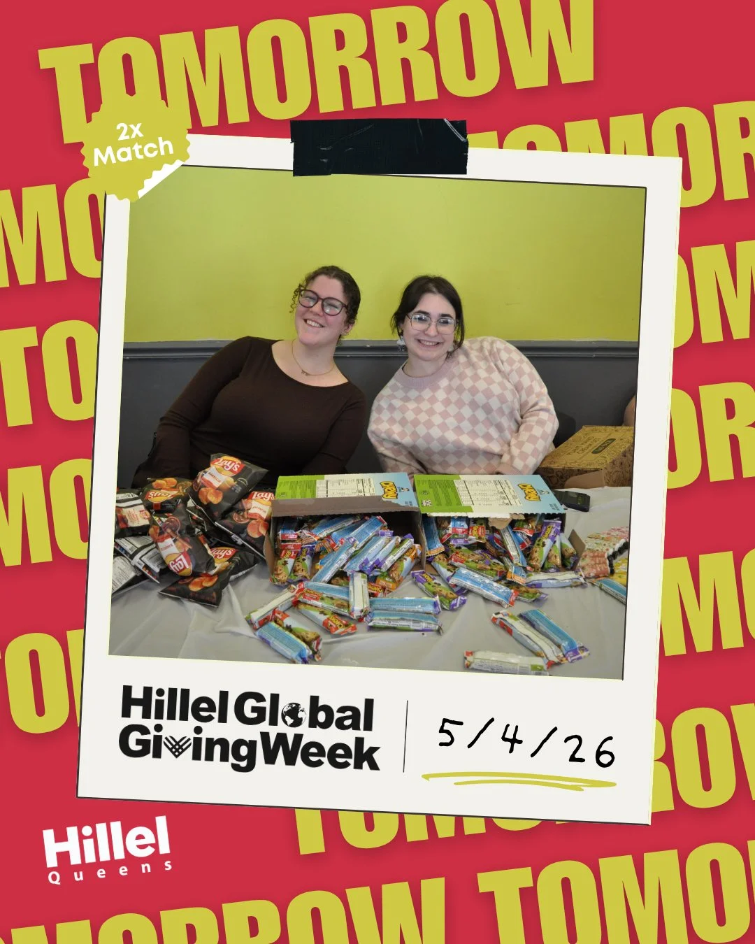 Hillel Global Giving Week starts tomorrow! This week only, every gift is MATCHED&mdash; yes, every one 🙌⁠
⁠
Let&rsquo;s make this our biggest Hillel Global Giving Week yet! give.hillel.org/queenshillel26⁠
⁠
⁠
⁠
#HillelGlobalGivingWeek #queens #nyc #