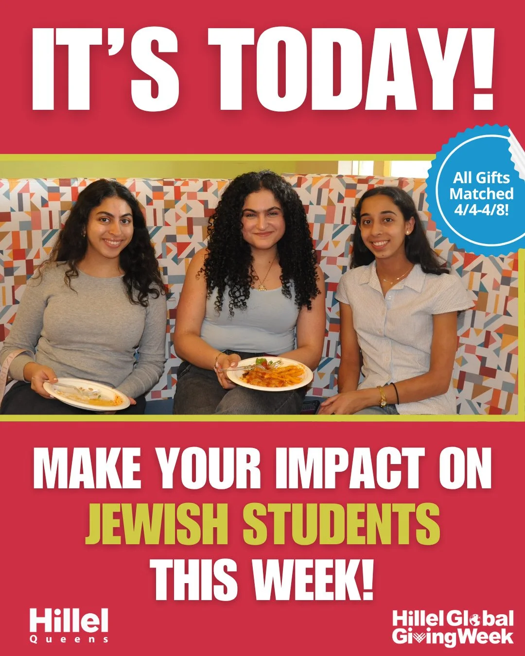 We made it to Hillel Global Giving Week! Shake off those Monday blues and turn them into something meaningful&mdash;double your impact and help power Jewish life on campus ✨⁠
⁠
give.hillel.org/queenshillel26⁠