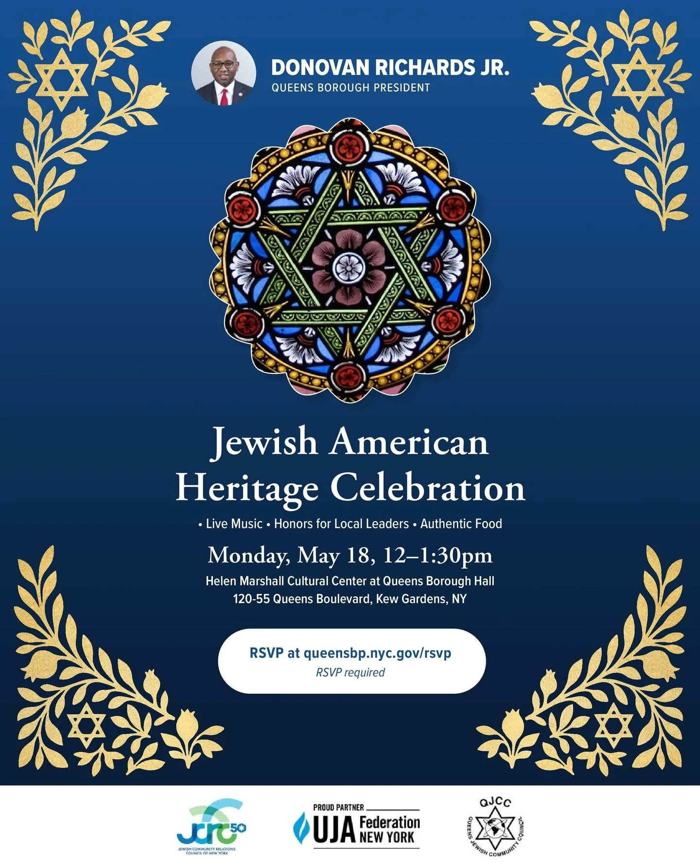 Celebrate Jewish American Heritage Month with the Queens community ✡️ Enjoy live music, authentic food, and a celebration of Jewish culture. ⁠
⁠
📅 Monday, May 18⁠
⏰ 12:00&ndash;1:30 PM⁠
📍 Queens Borough Hall⁠
🎟 RSVP: queensbp.nyc.gov/rsvp