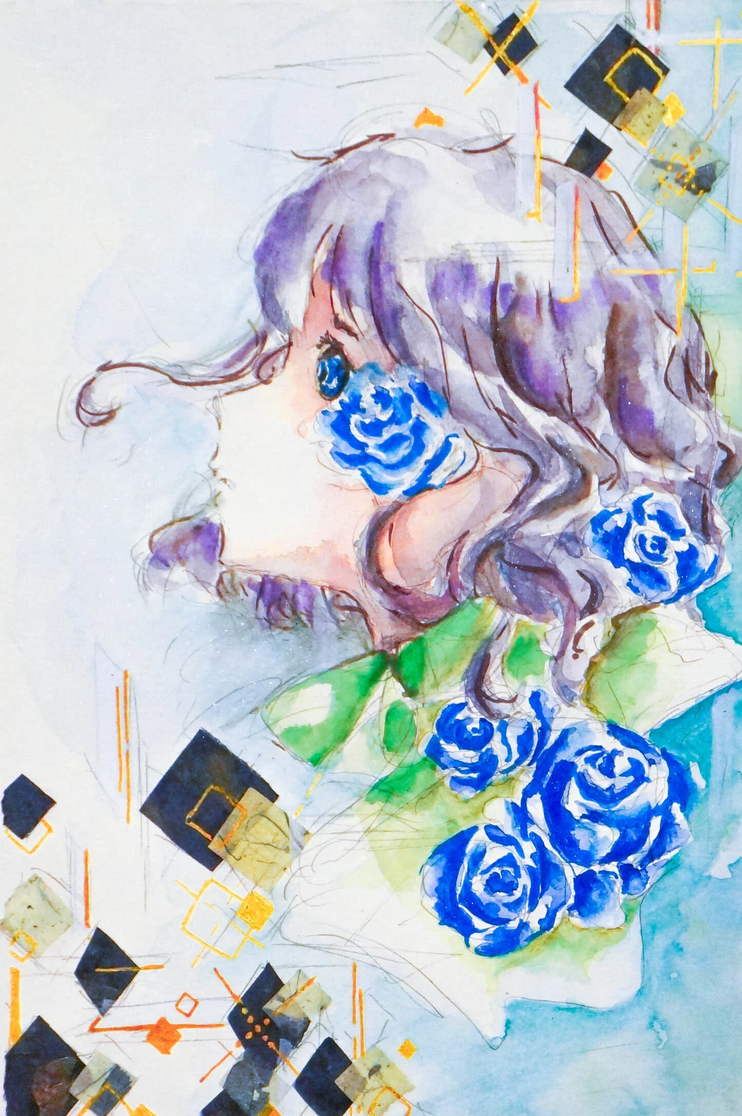 Florence (2020), 11" x 15", Mixed Media on Paper, SOLD