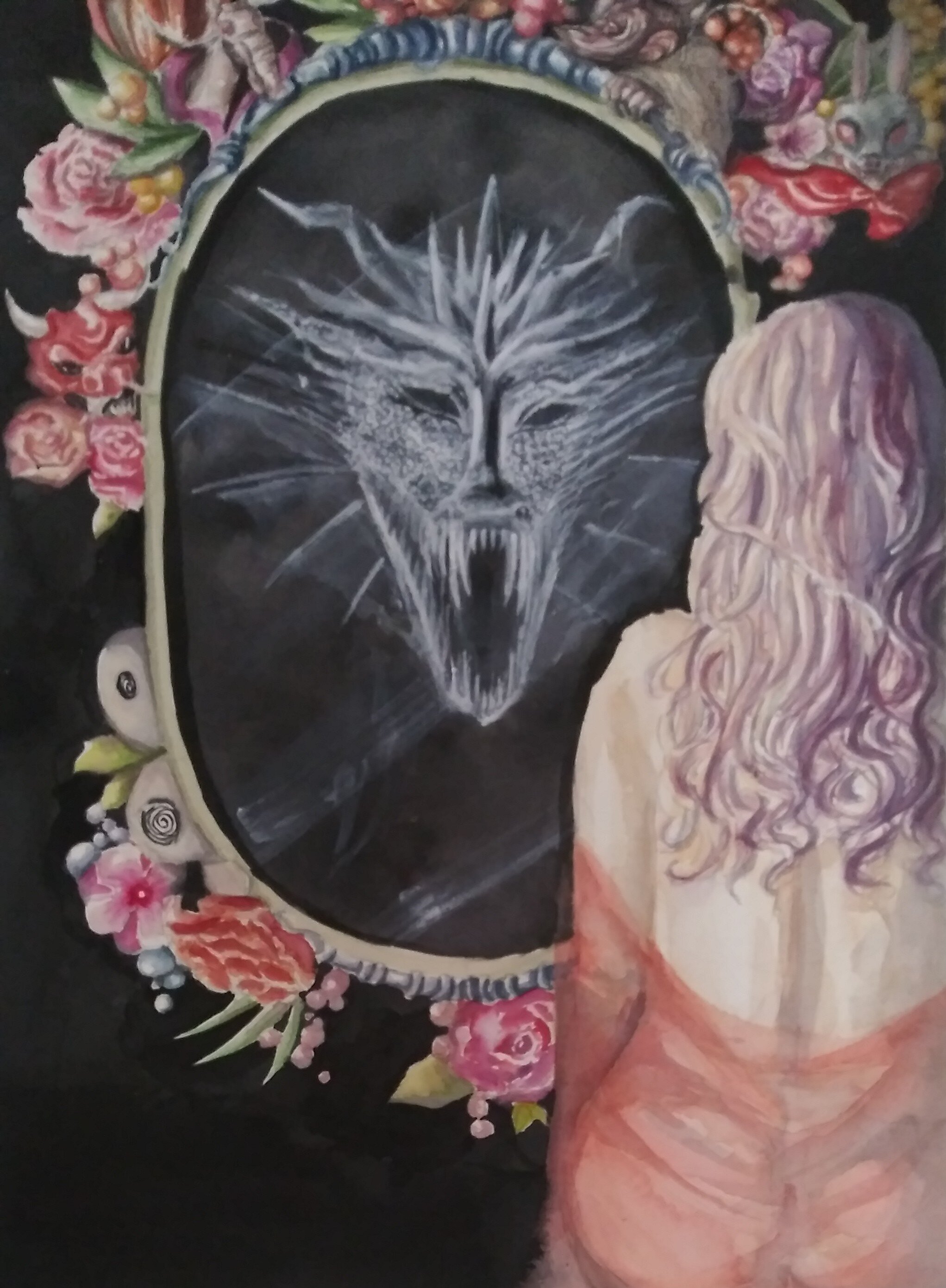 Mirror Mirror (2017), 15" x 22", Watercolor on Paper, $1,050