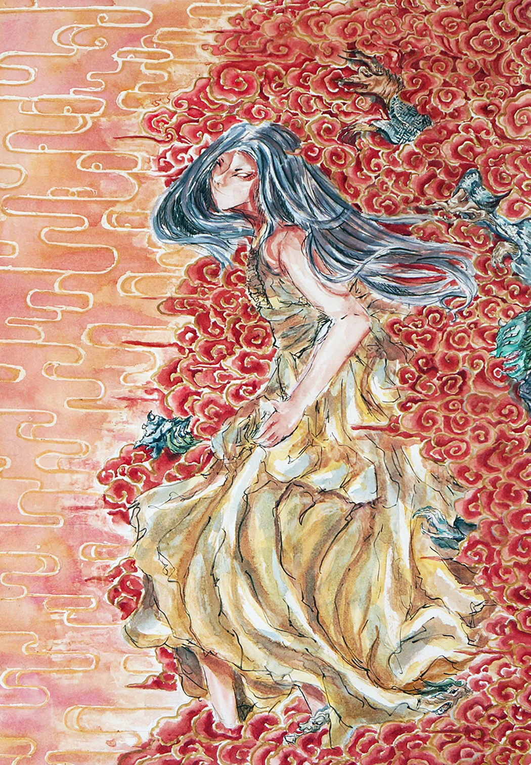 Escape (2017), 15" x 22", Watercolor on Paper, $1,050