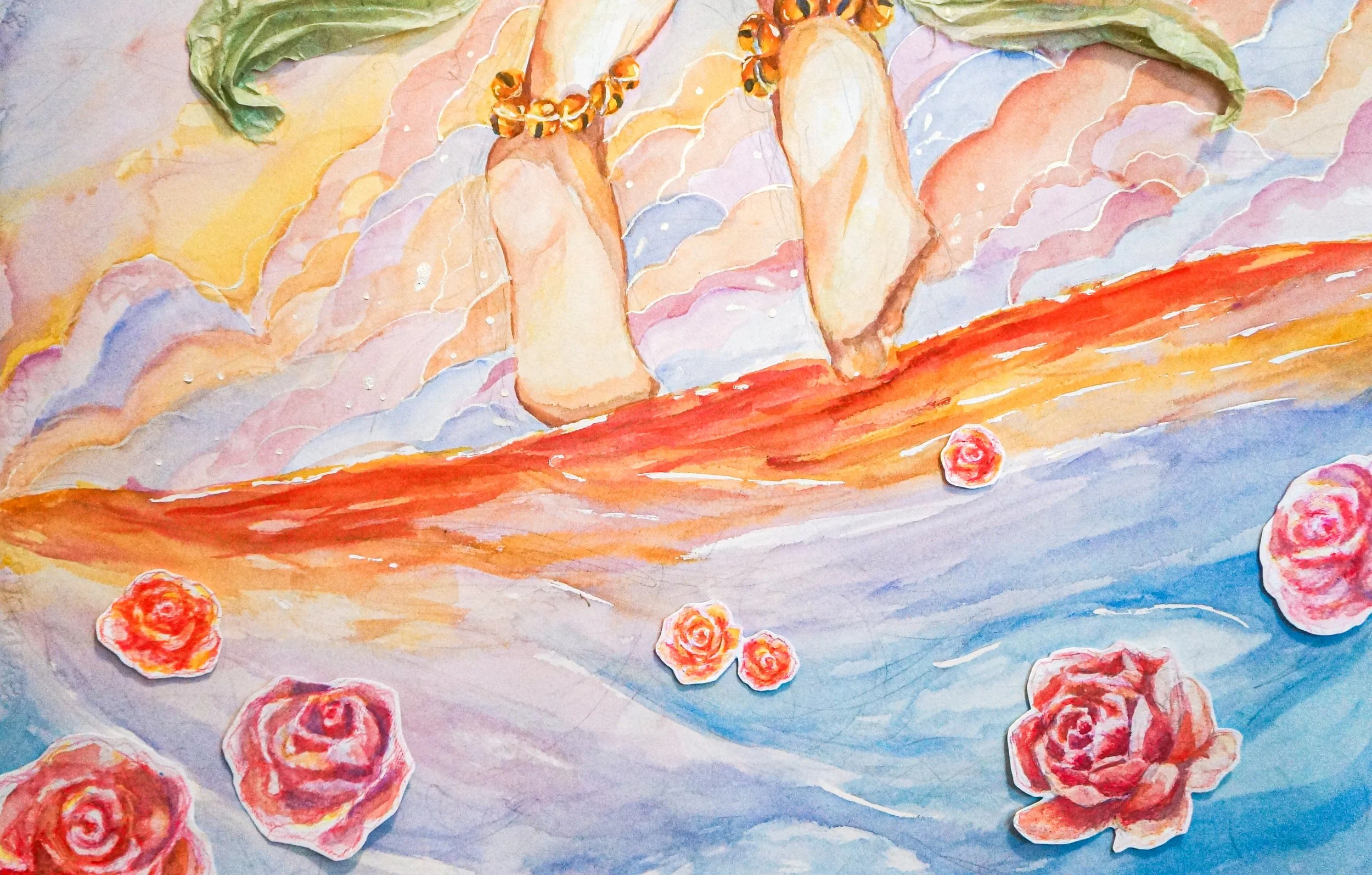 One day, we disappeared into the sun (2024) Watercolor on Paper