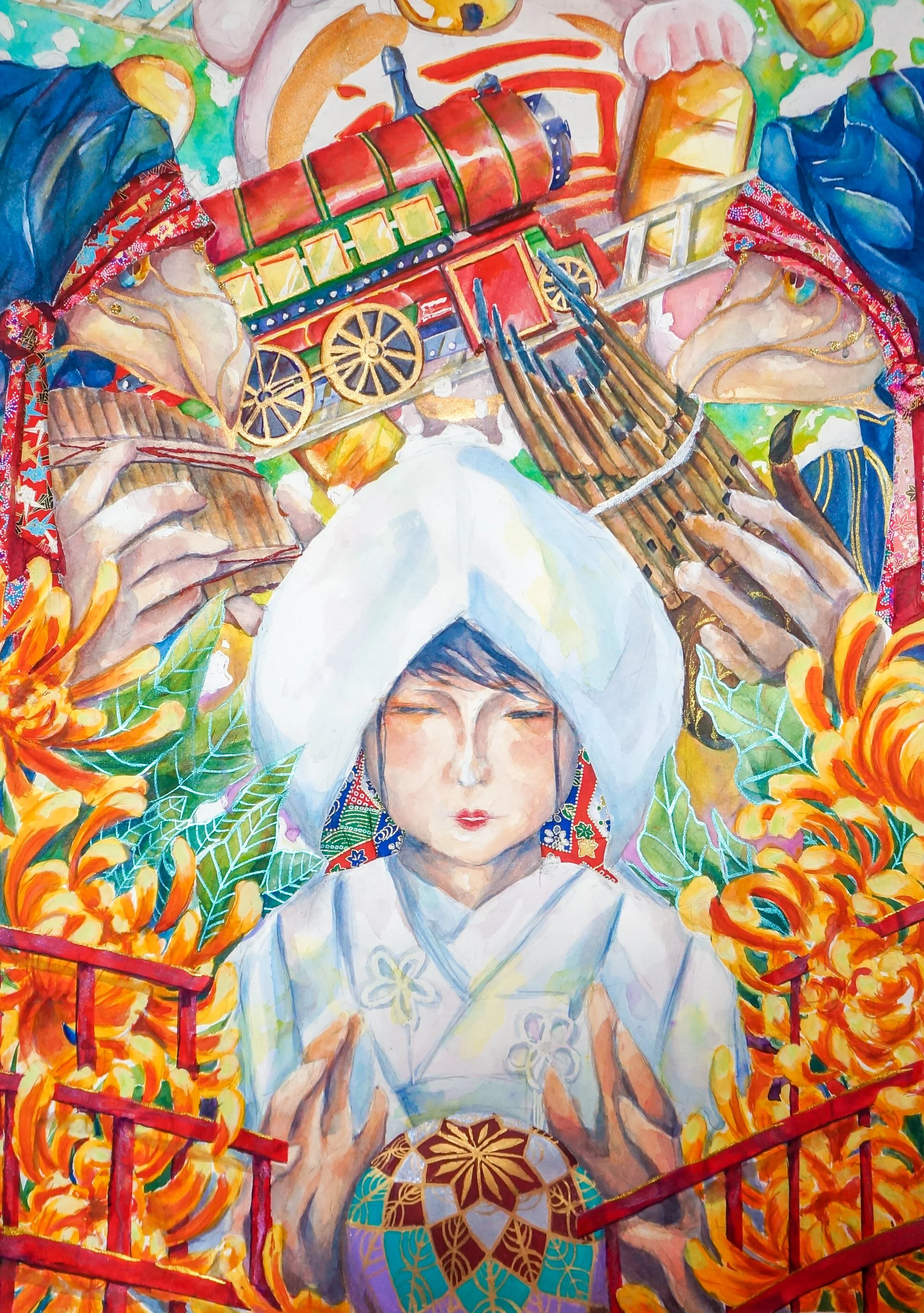 Best Wishes To You (2022)  
22" x 30", mixed media on paper